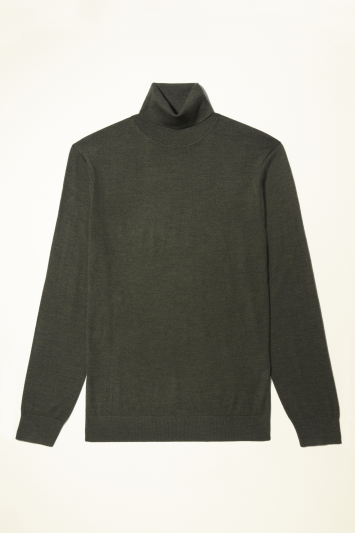 green roll neck jumper mens