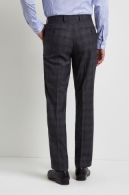 Ted Baker Gold Tailored Fit Grey with Bugundy Check Trousers