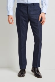 DKNY Slim Fit Teal Texture Trousers