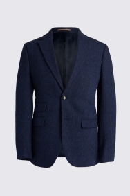 Moss London Slim Fit Blue Donegal Suit