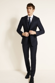 Slim Fit Navy Shadow Check Suit