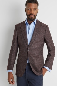 Moss 1851 Tailored Fit Burgundy Texture Jacket