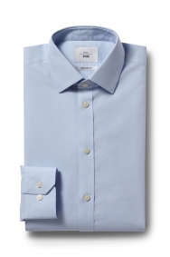 Moss 1851 Tailored Fit Sky Blue Single Cuff Poplin Zero Iron Shirt