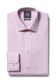 Savoy Taylors Guild Tailored Fit Pink Single Cuff Bengal Shirt