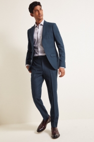 French Connection Slim Fit Teal Flannel Suit