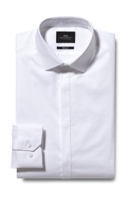 Moss London Skinny Fit White Single Cuff Stretch Dress Shirt