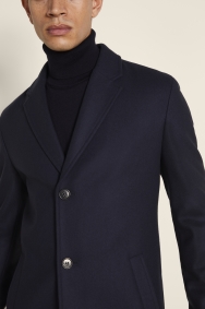 hugo boss navy overcoat