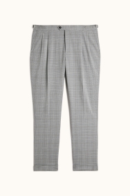 Tailored Fit Faded Blue Check Trousers