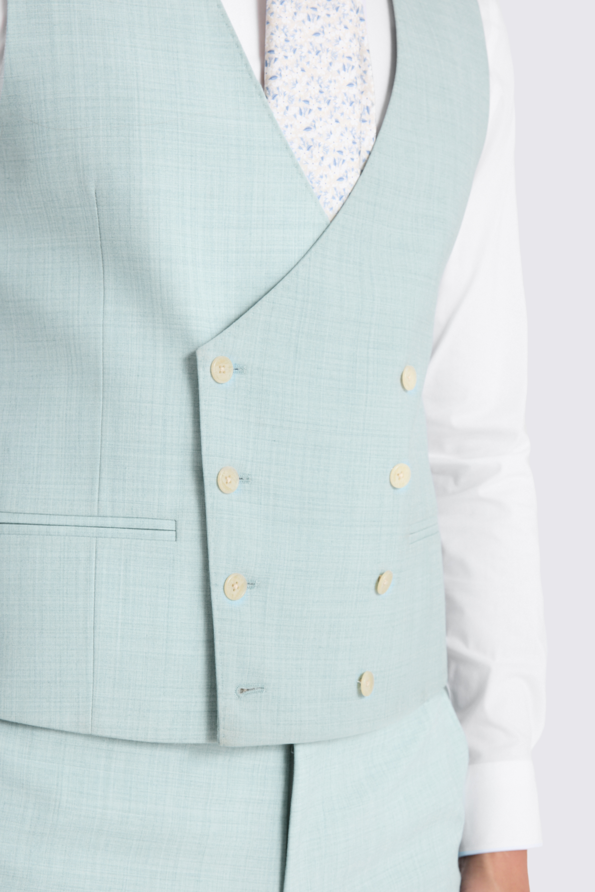 Slim Fit Aqua Marl Vest 