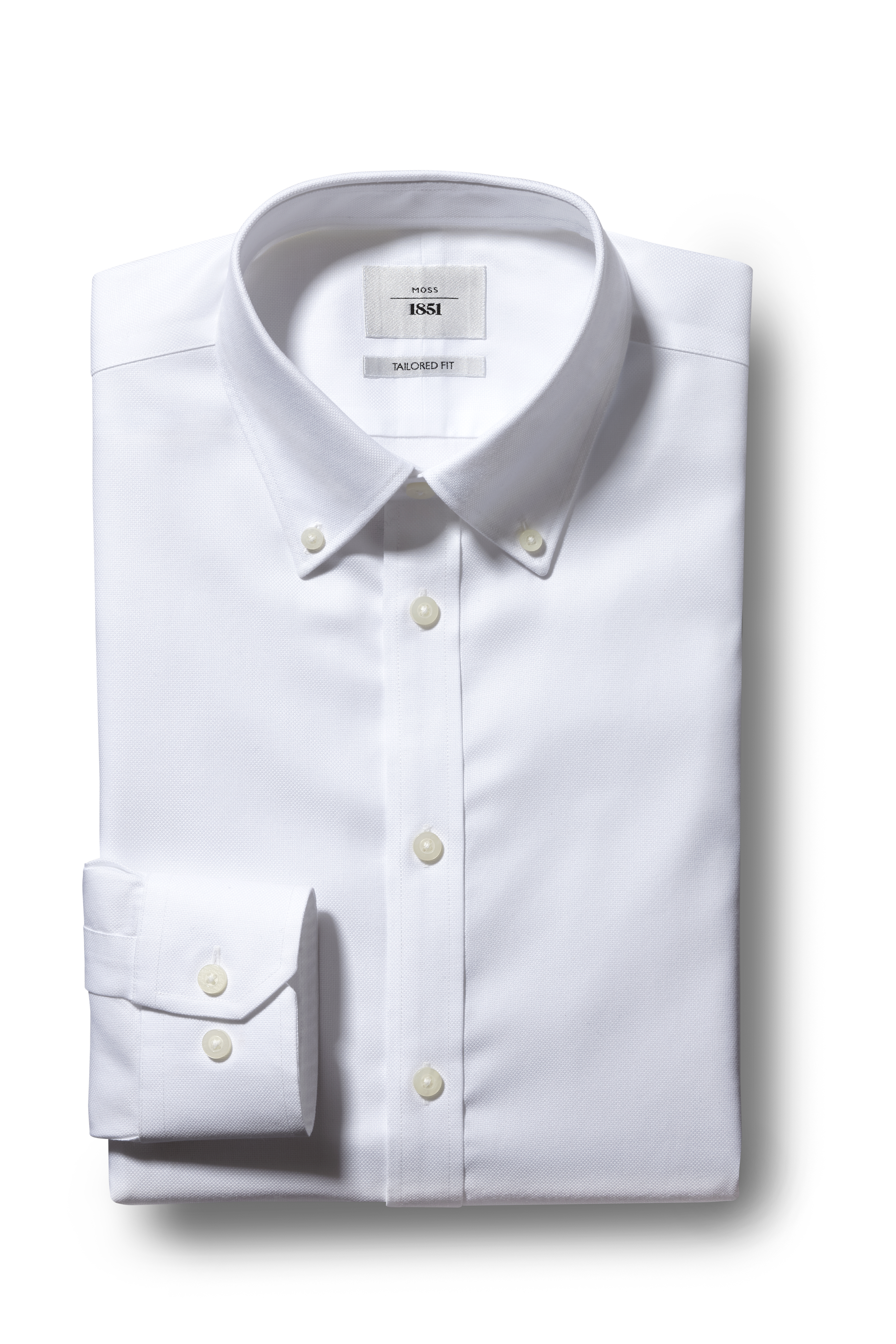 Moss 1851 Tailored Fit White Button 