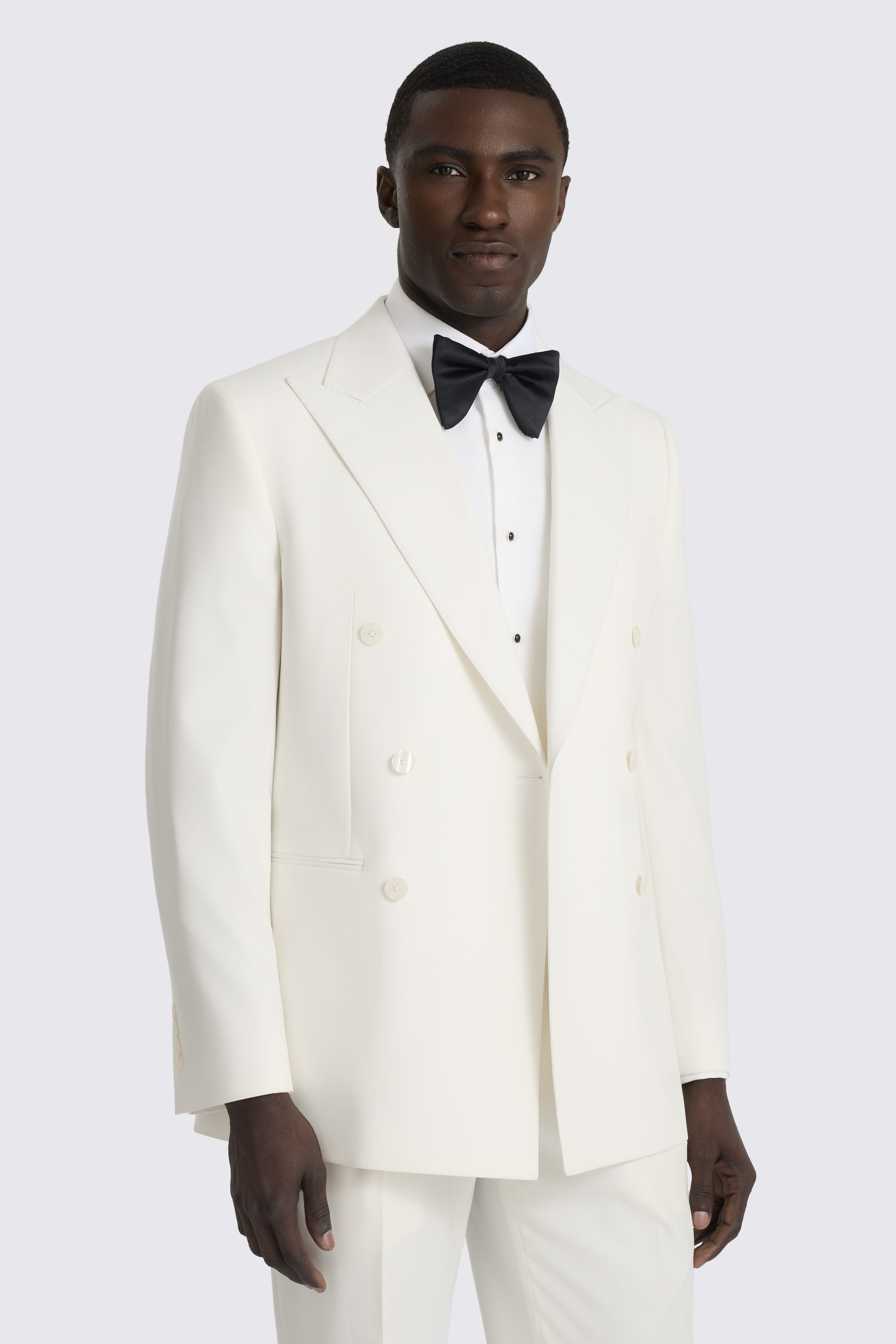 Tailored Fit Off White Suit