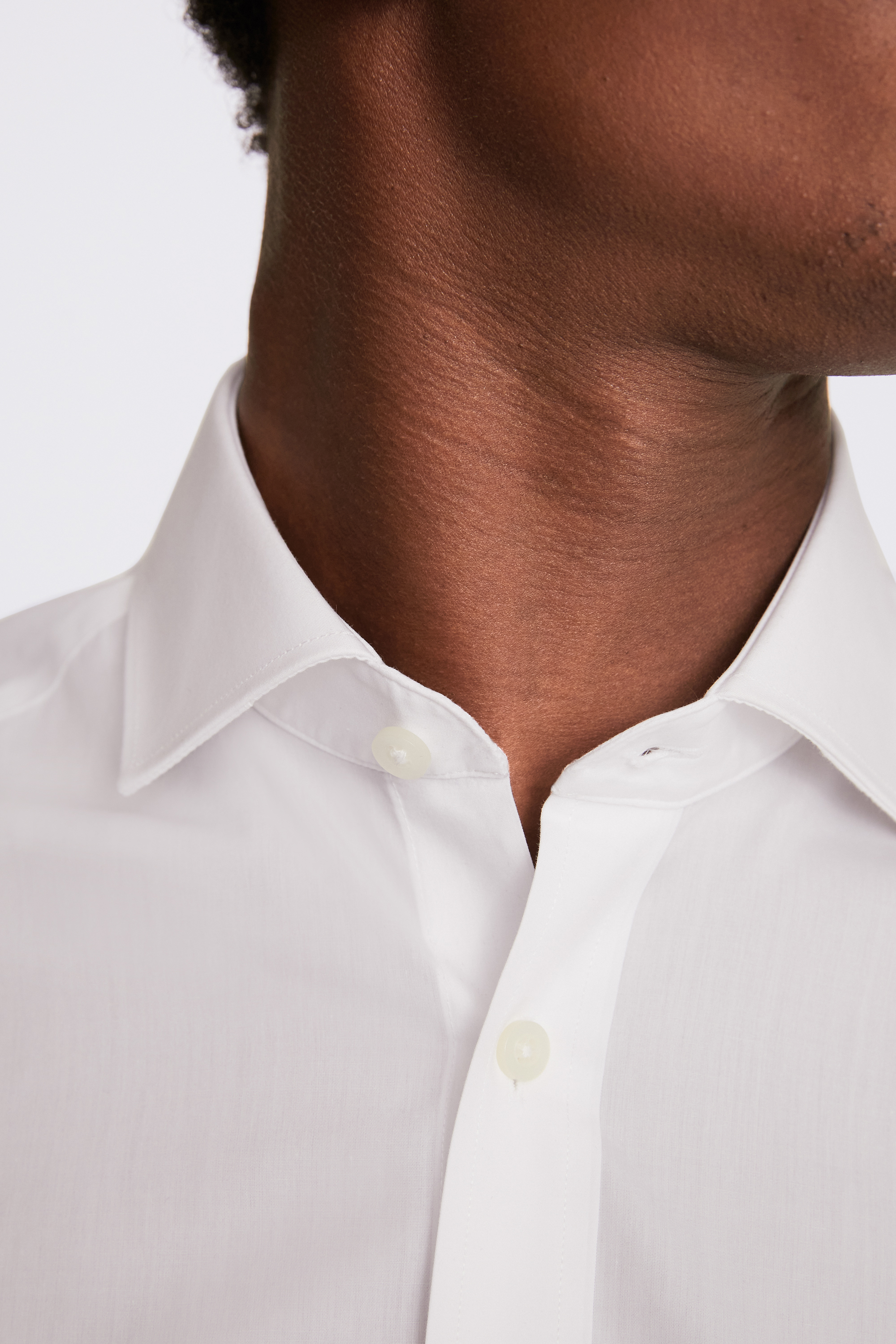 Tailored Fit White Poplin Non-Iron Shirt