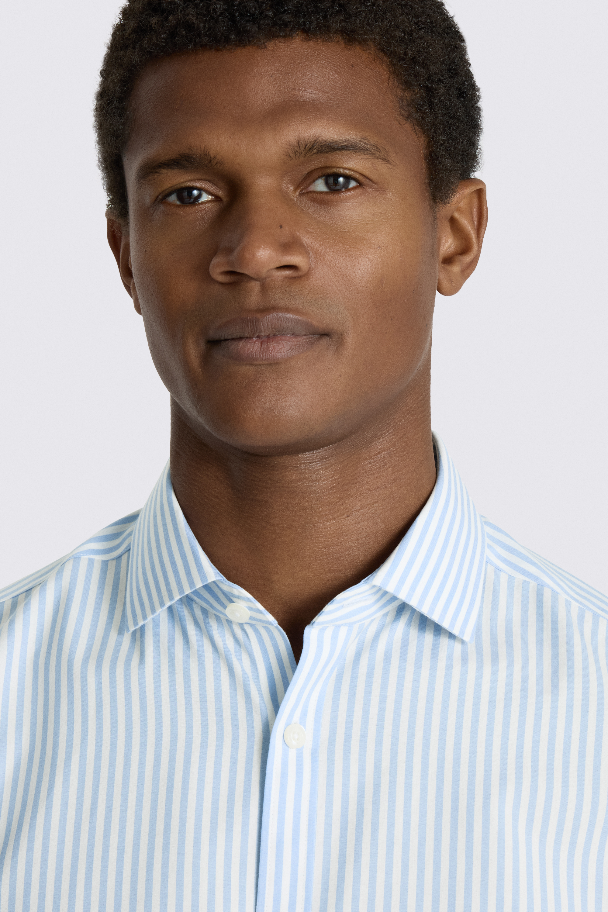 Slim Fit Light Blue Bengal Stripe Non Iron Shirt