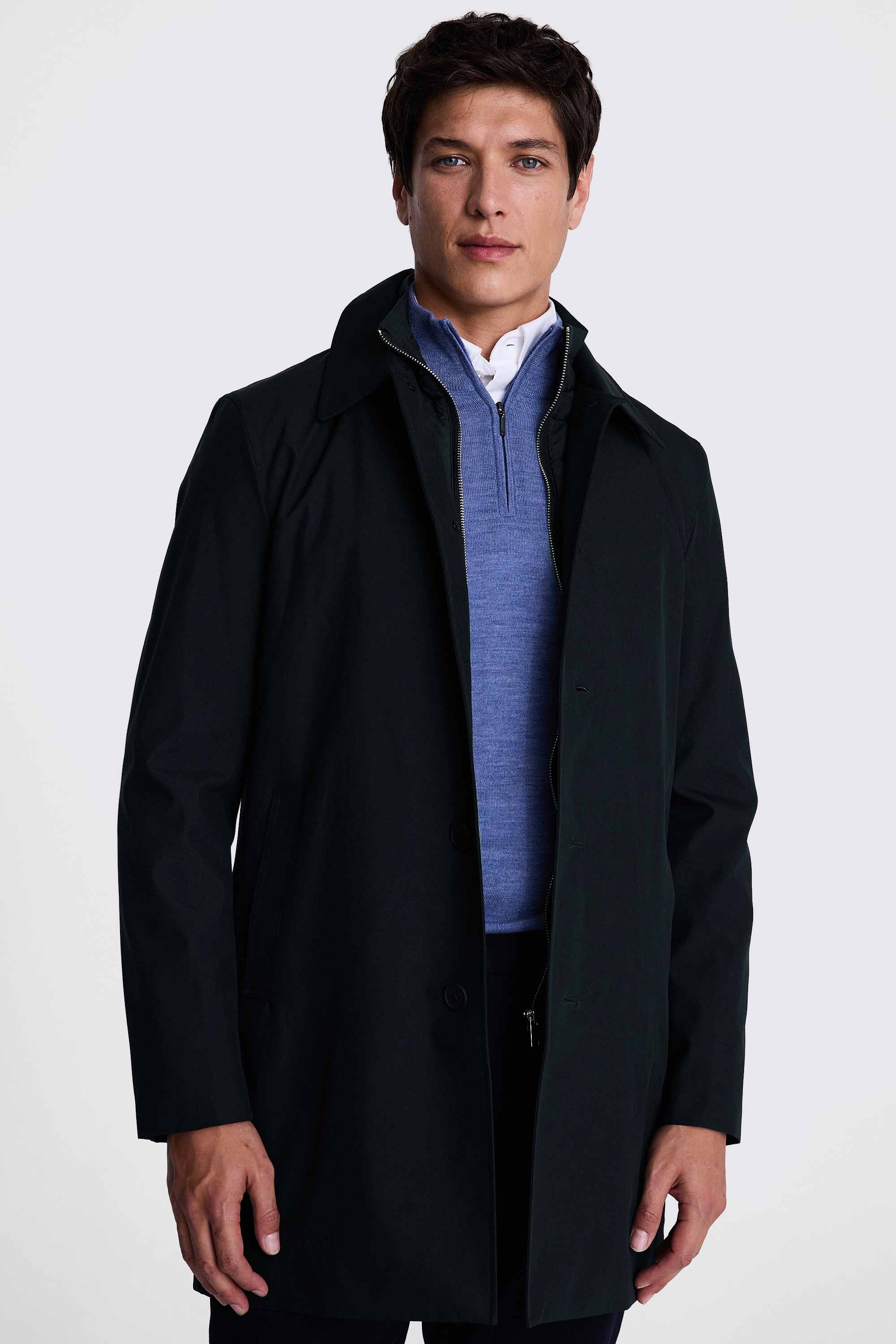 Navy Raincoat With Removable Insert