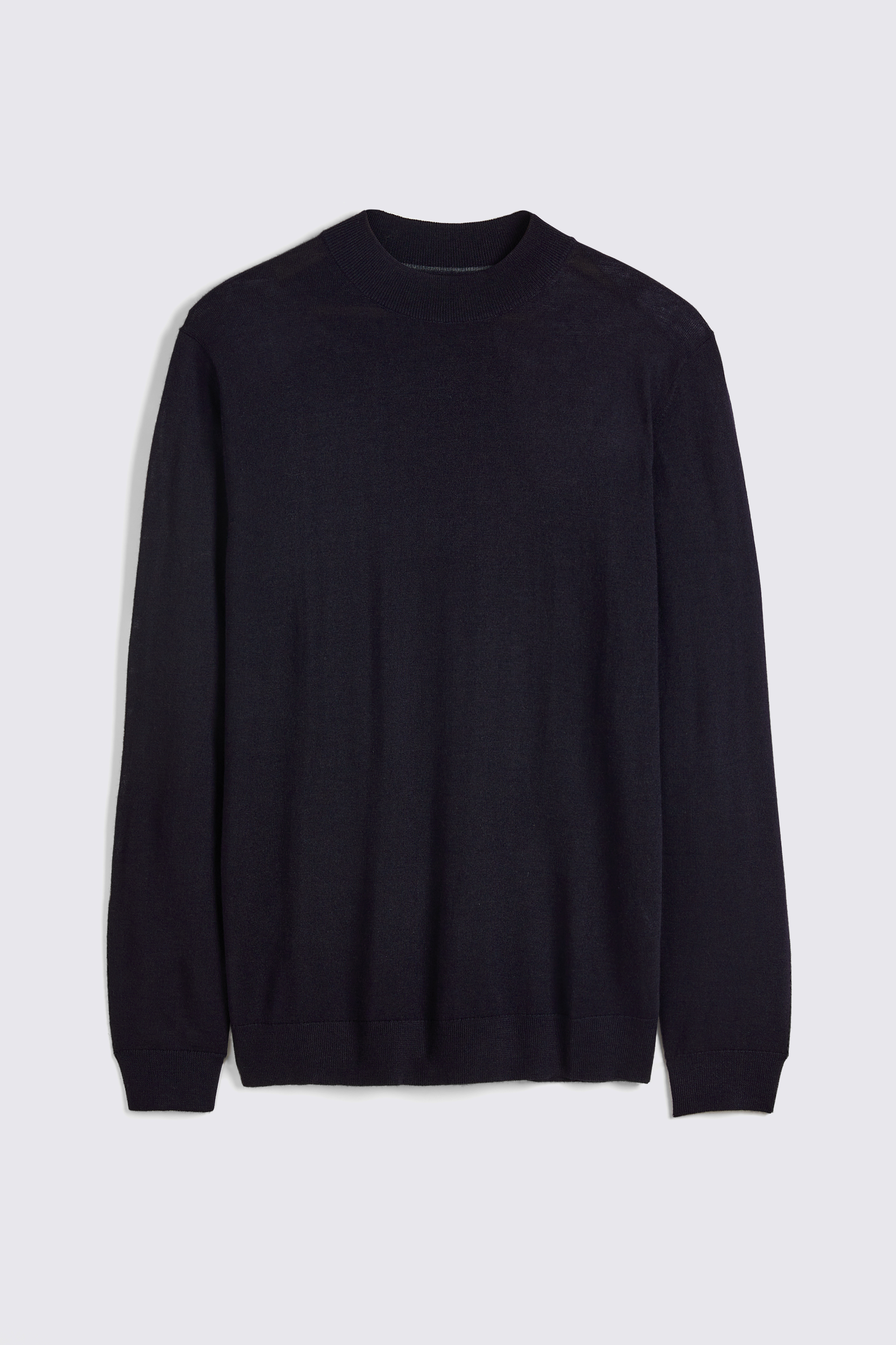 Navy Merino Mock-Neck Jumper | Buy Online at Moss