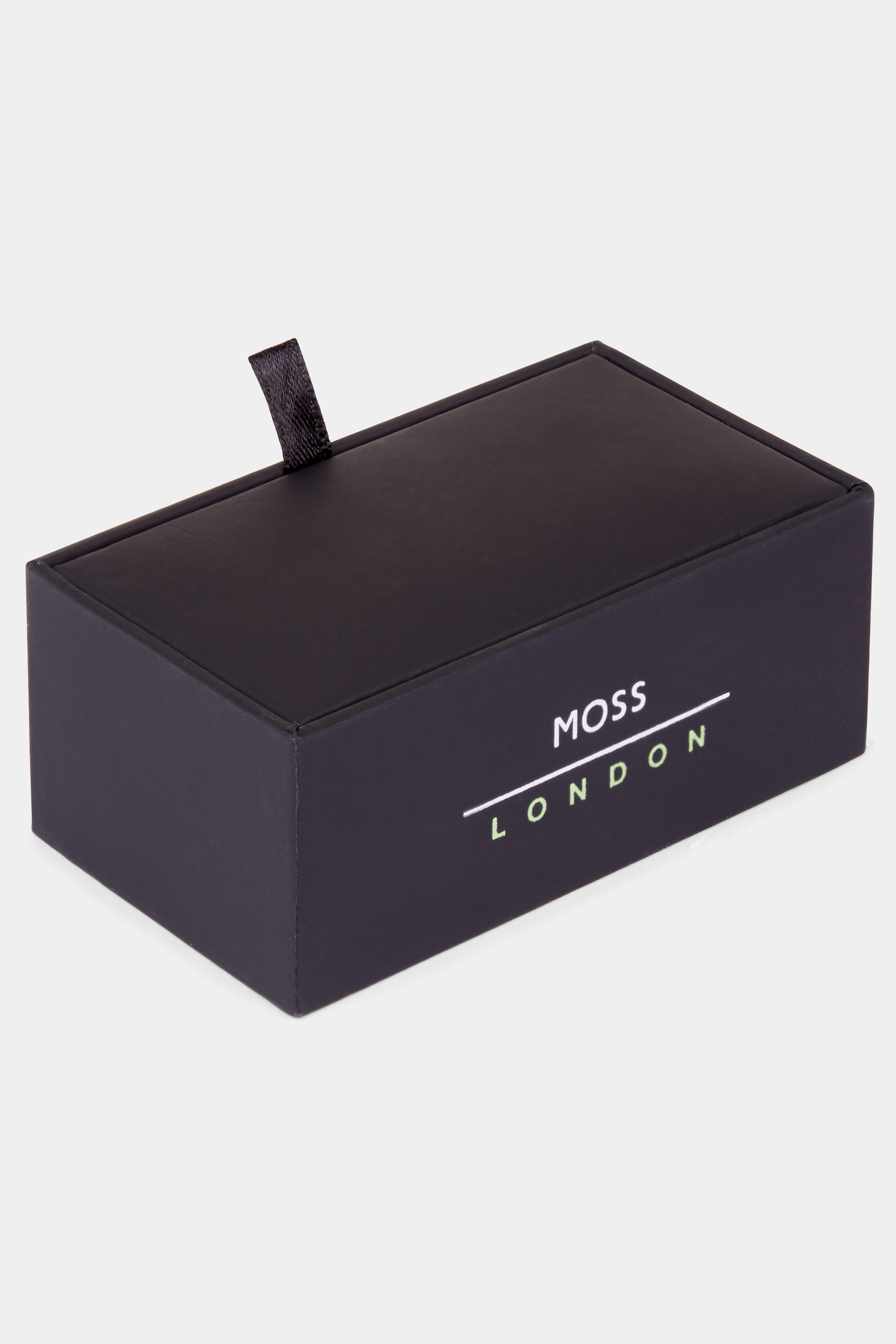 Moss London Brushed Rhodium Clear Crystal Cufflink