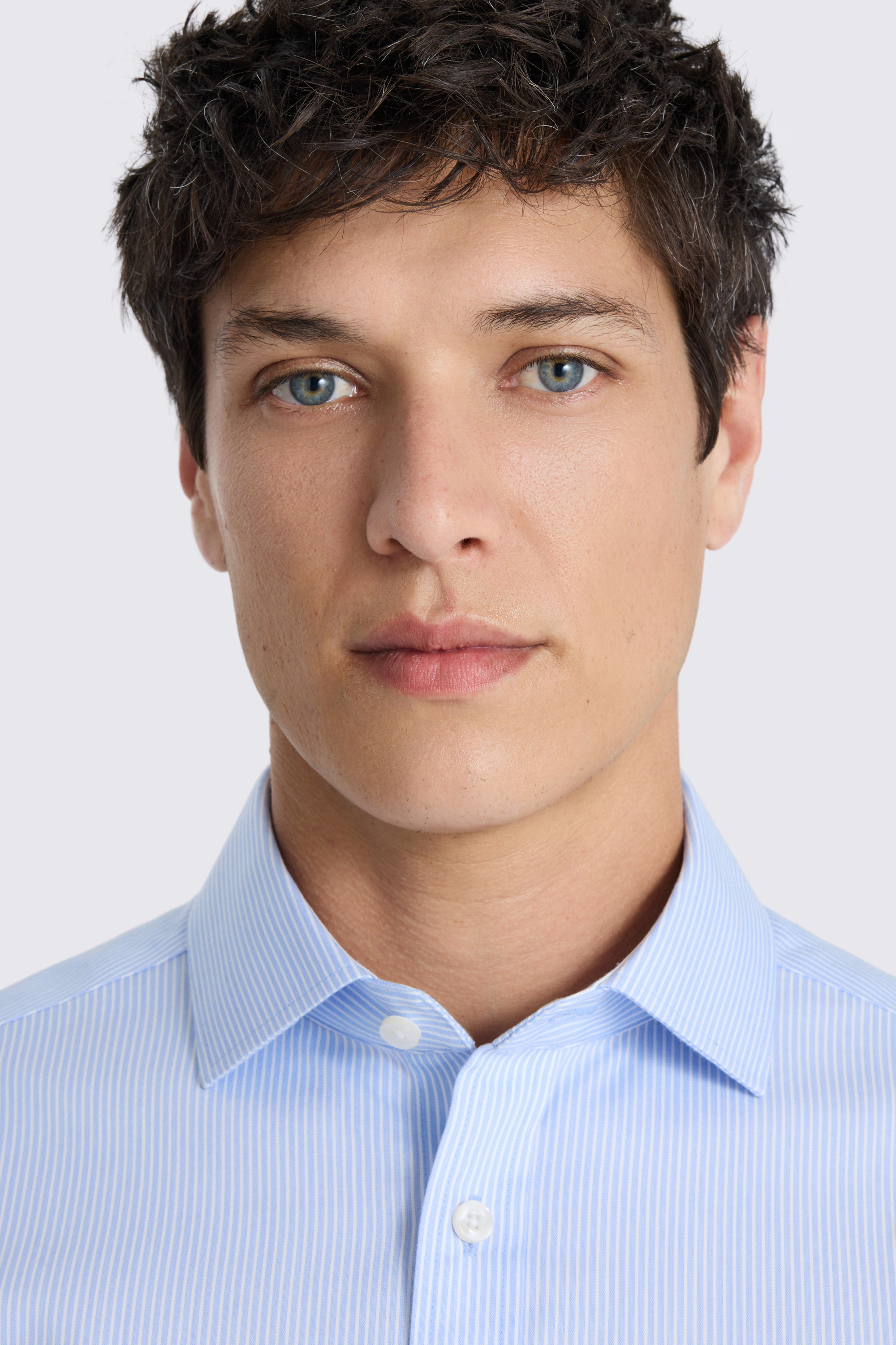 Regular Fit Sky Stripe Non Iron Cotton Shirt