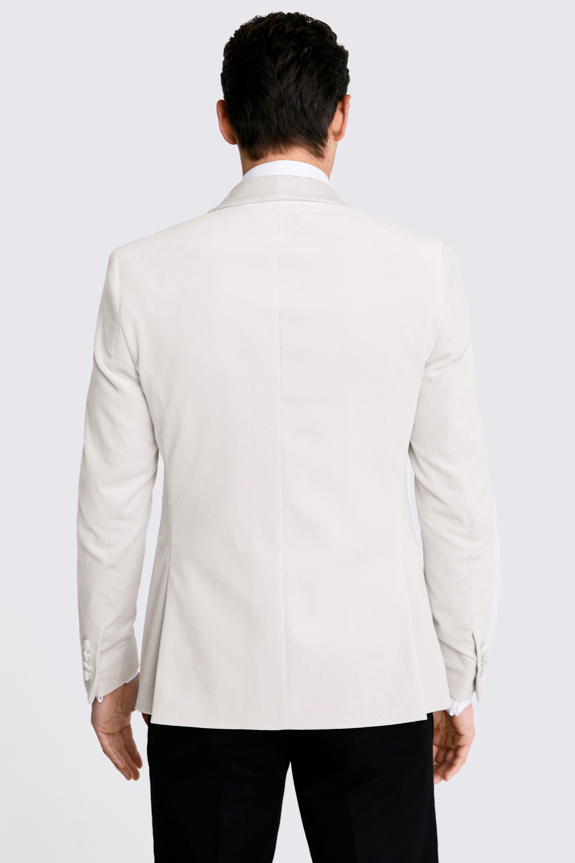 Slim Fit Light Grey Velvet Jacket | Buy Online at Moss