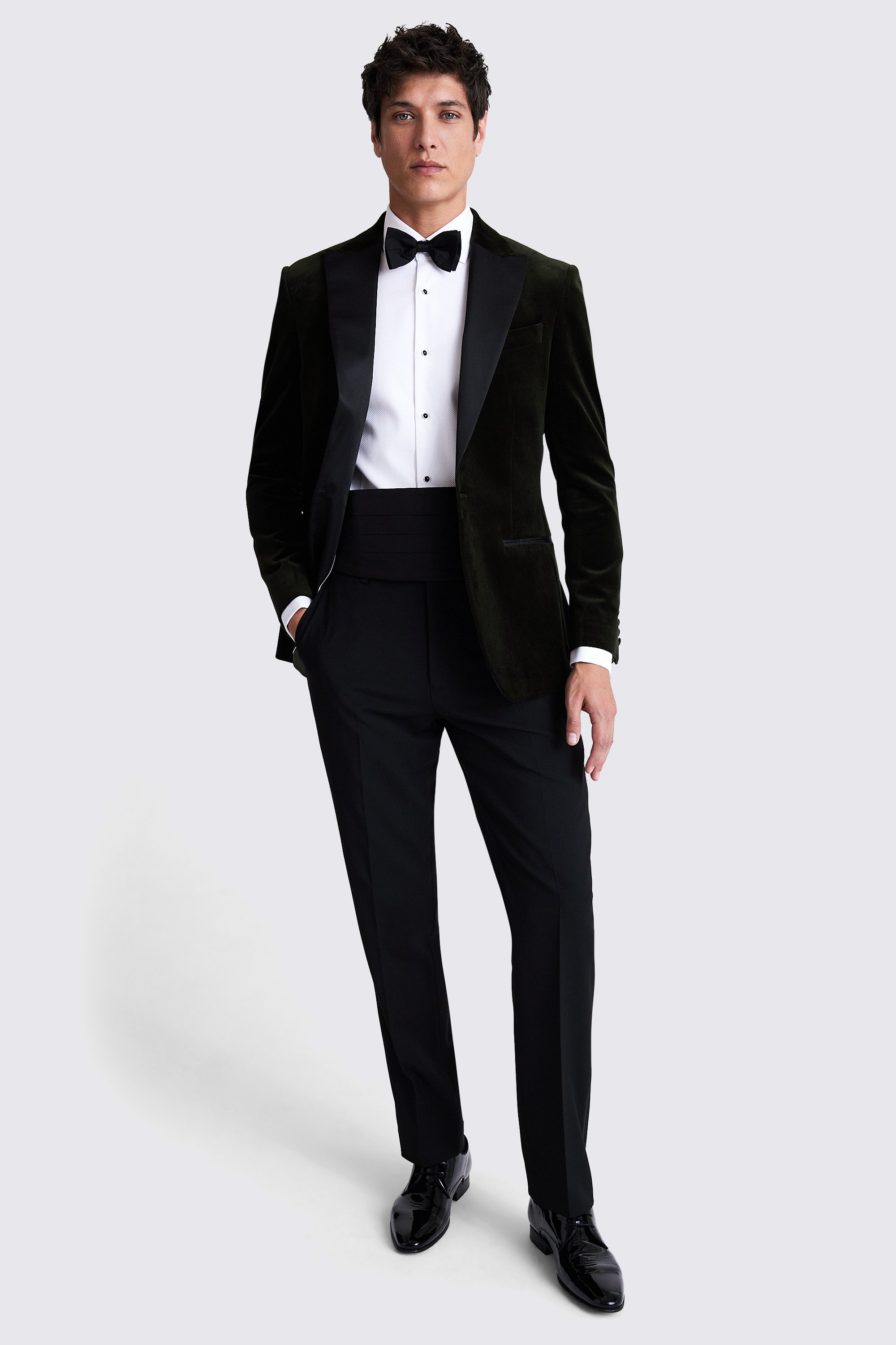 Tailored Fit Olive Velvet Jacket