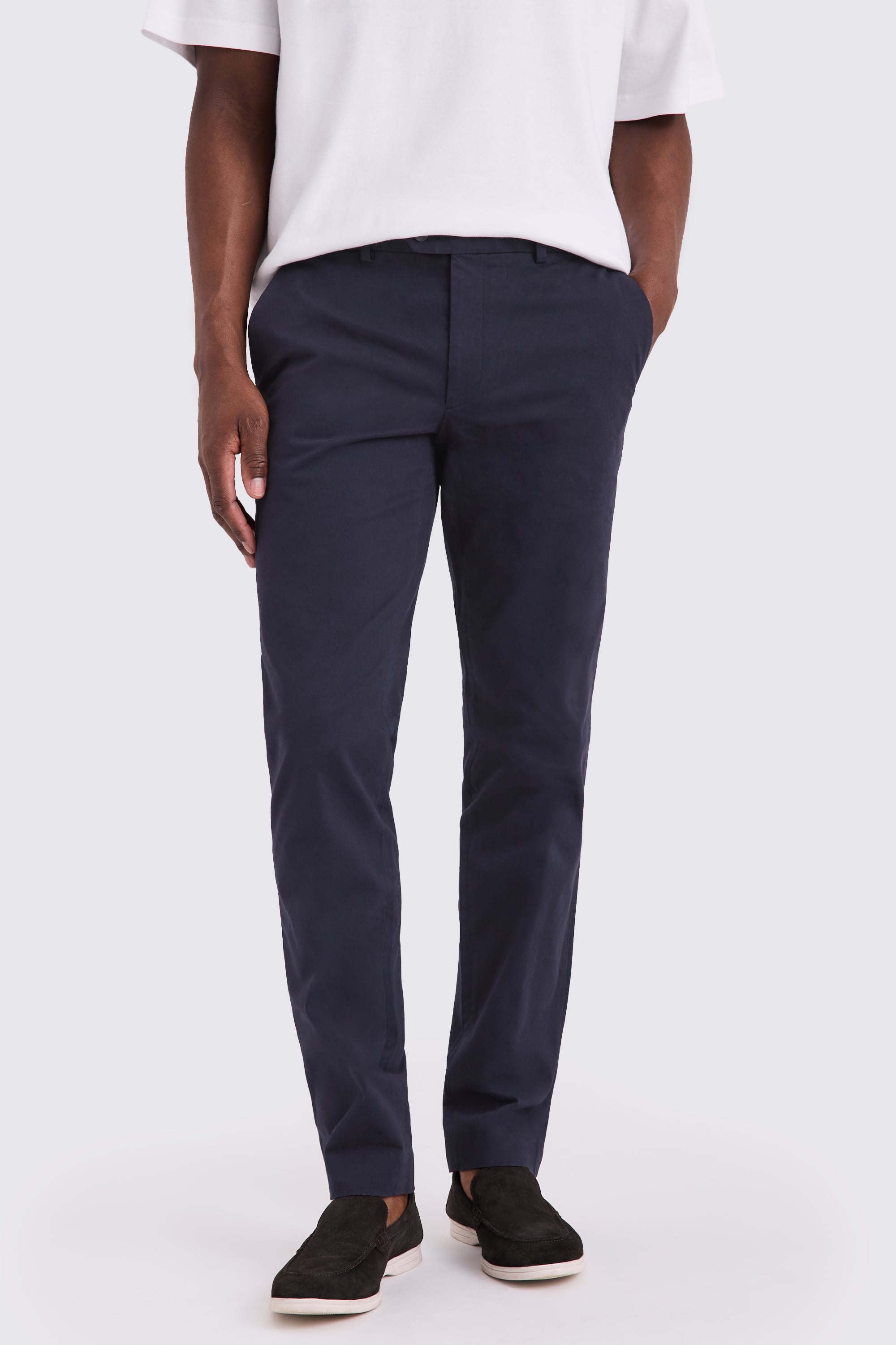 Slim Fit Navy Cotton-Stretch Chinos 