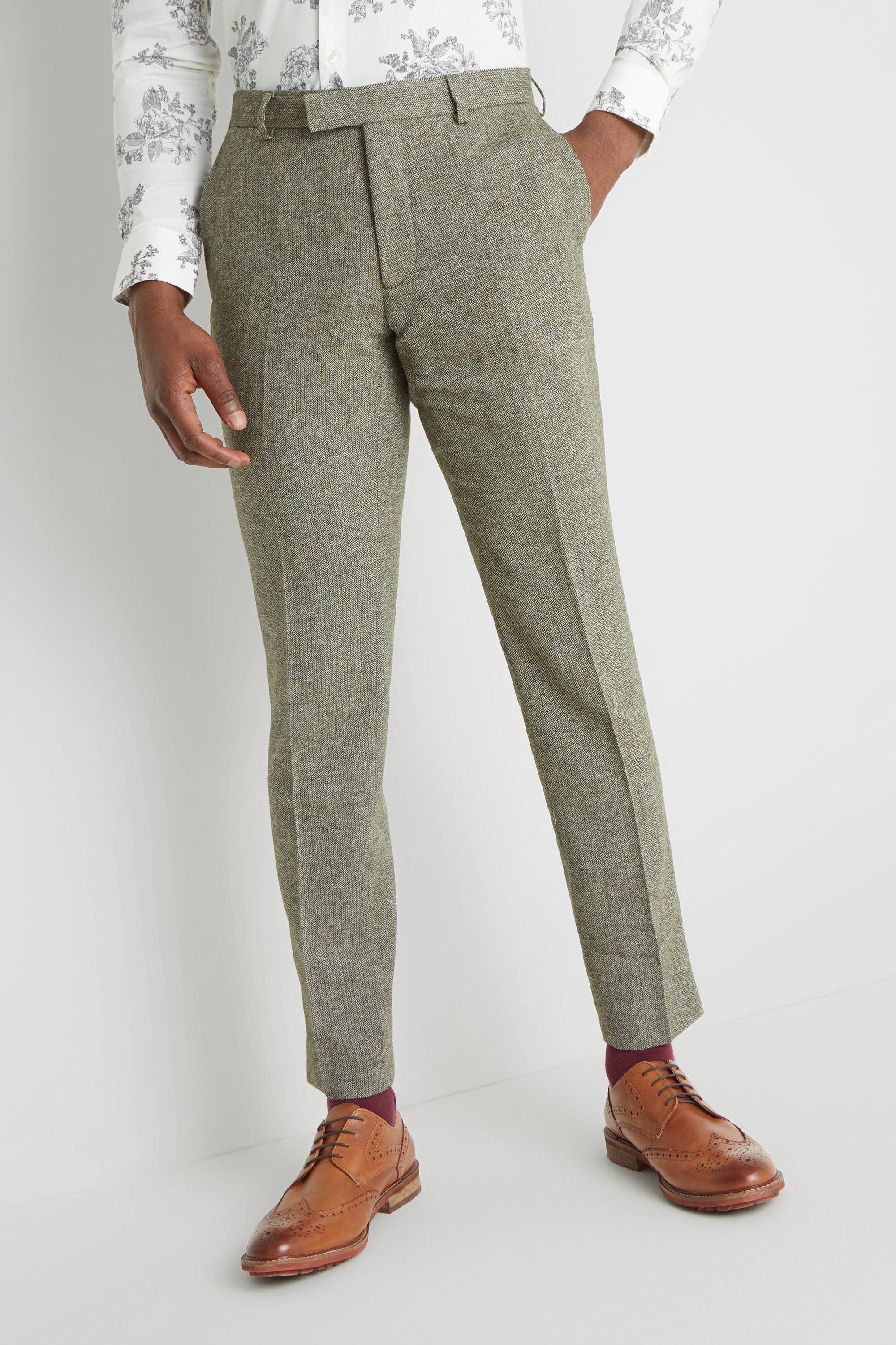 black jacket khaki pants