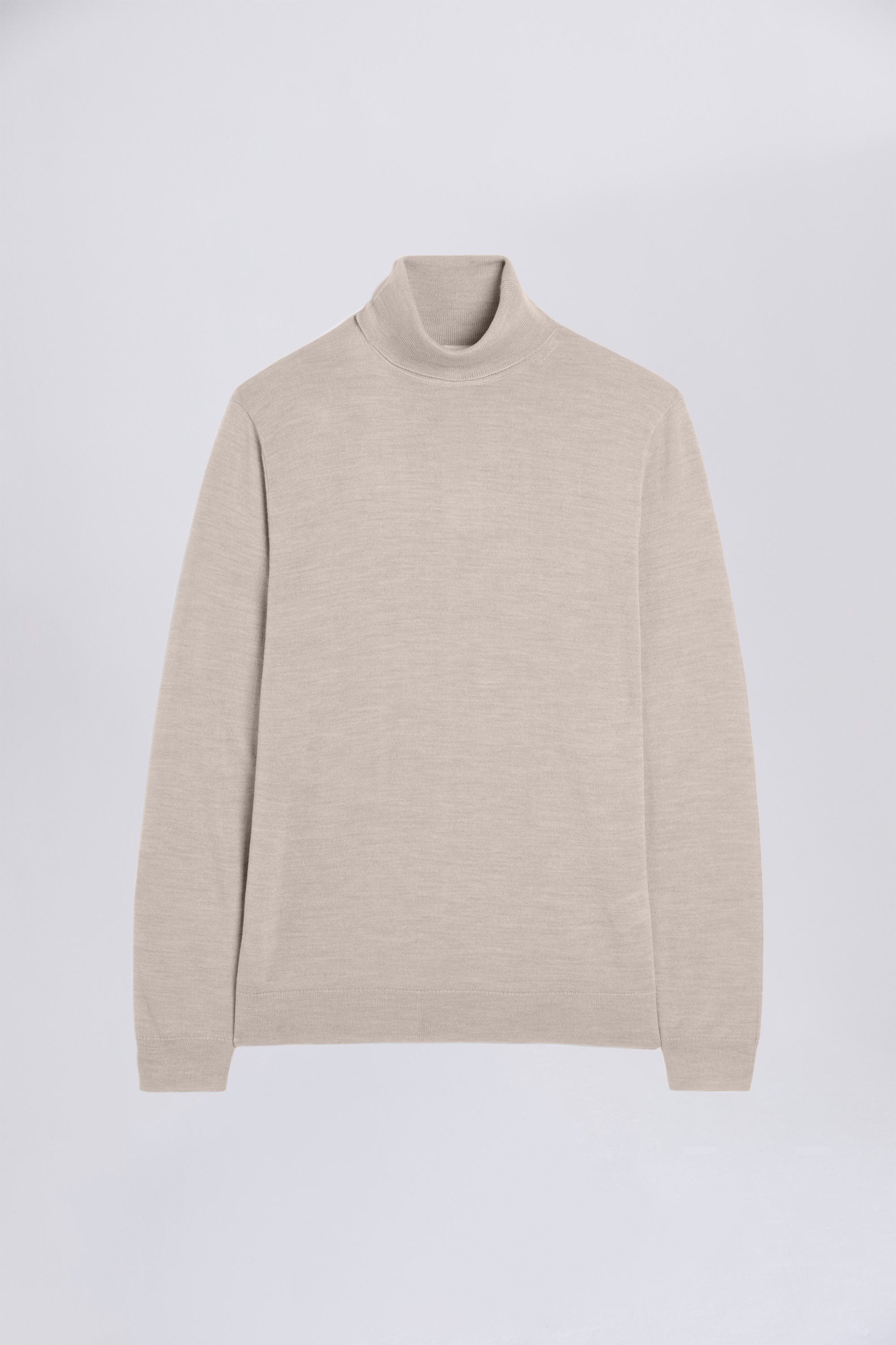 Camel Merino Roll-Neck Jumper