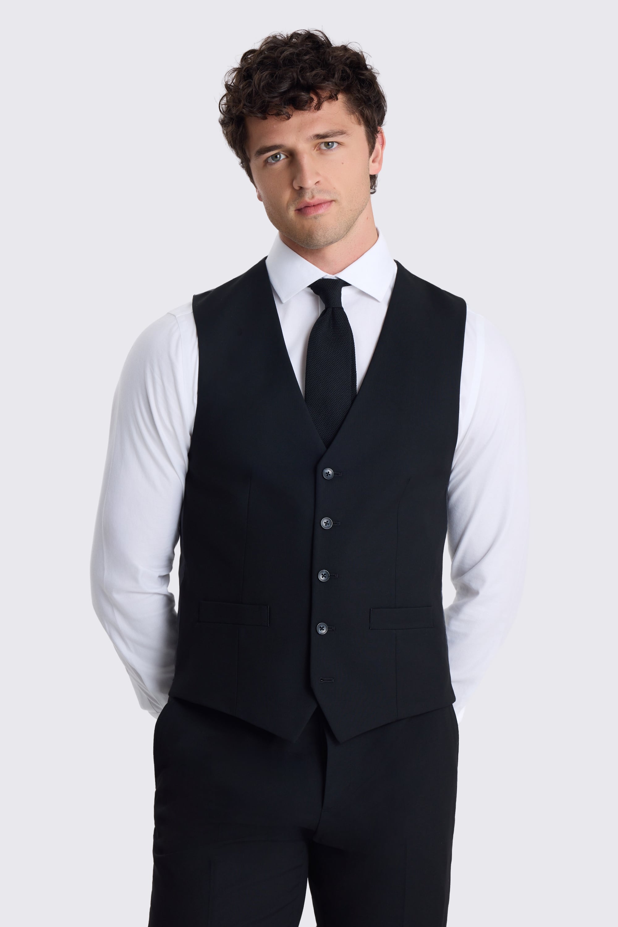 Tailored Fit Black Stretch Suit