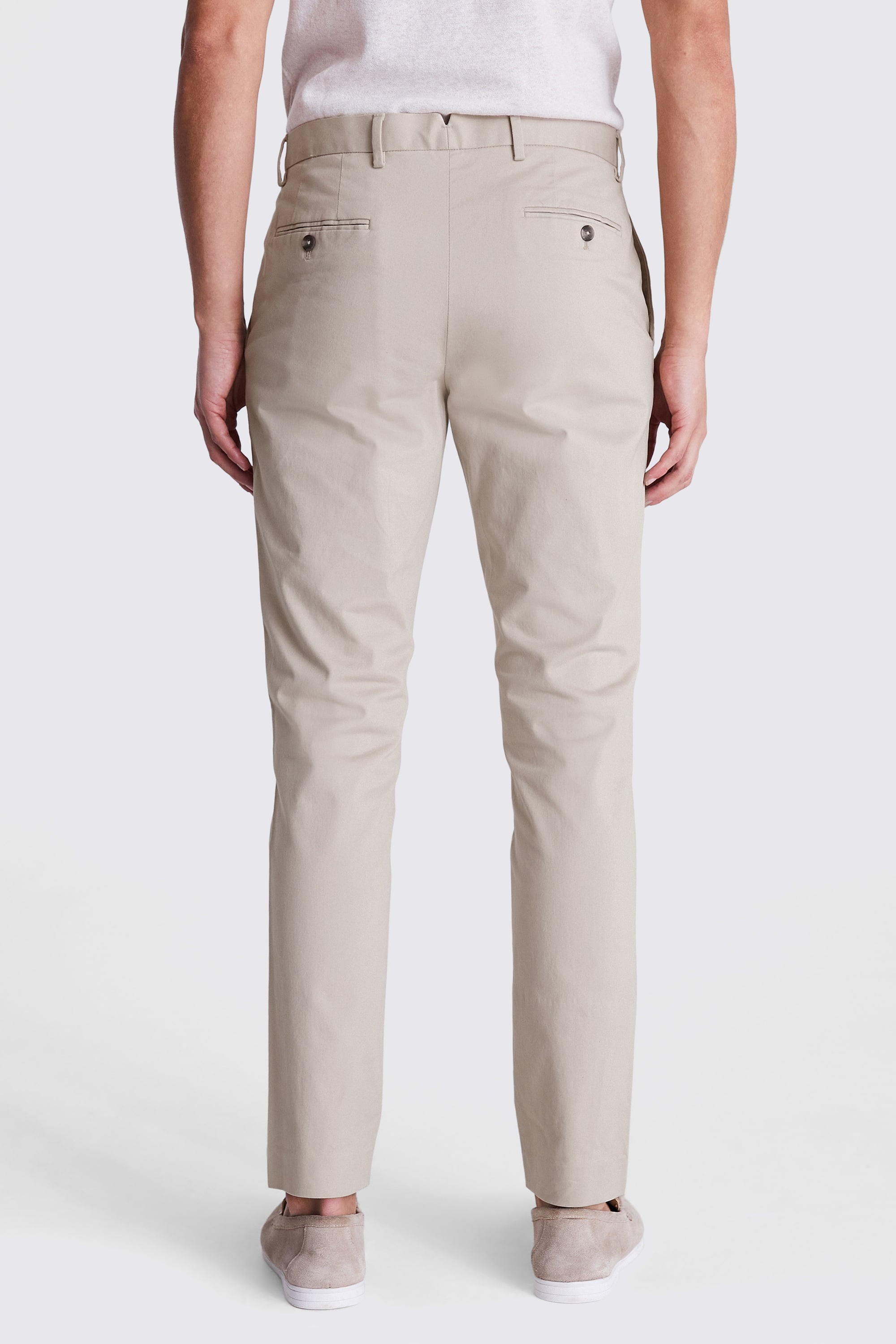 Slim Fit Stone Cotton-Stretch Chinos