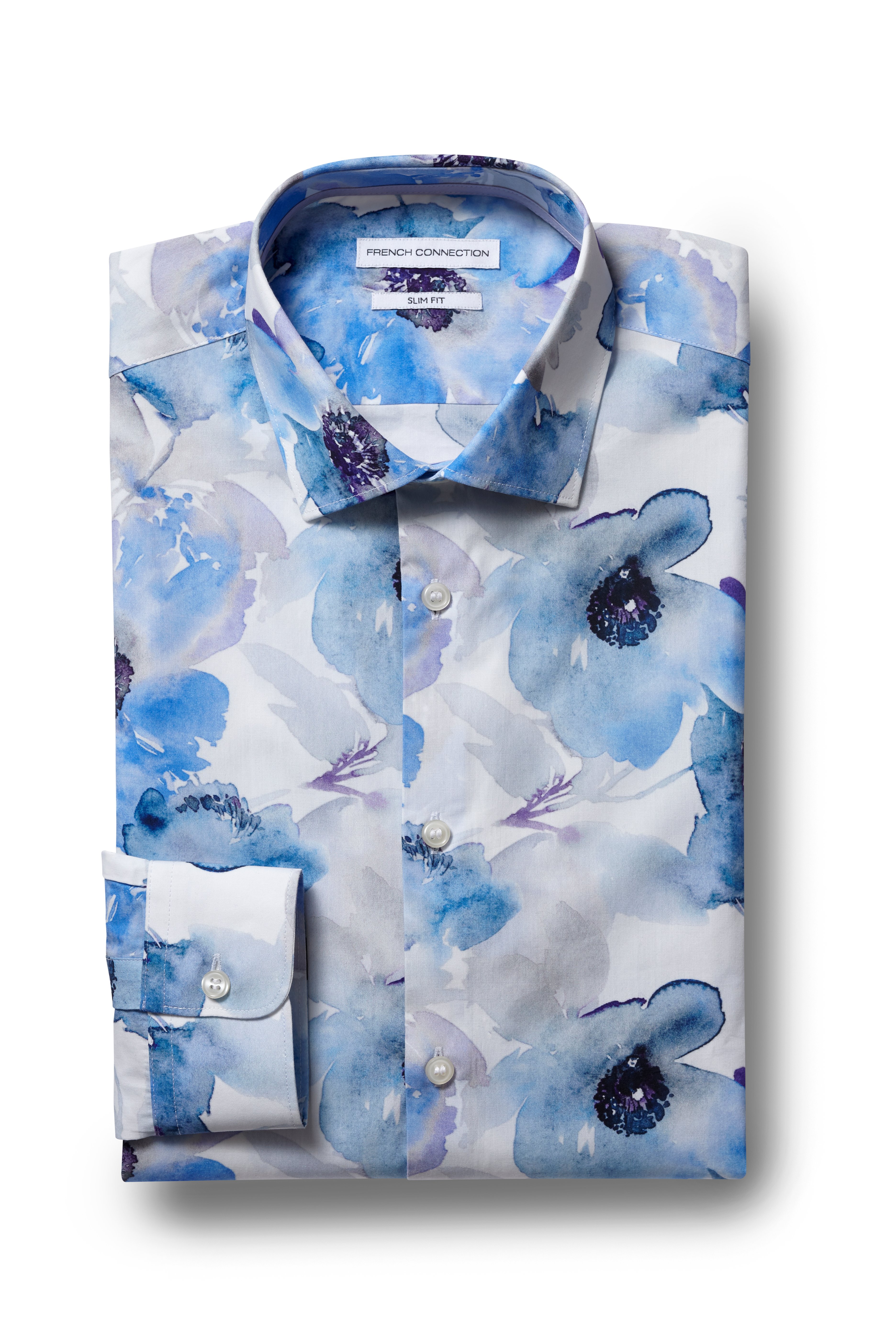 blue floral shirt