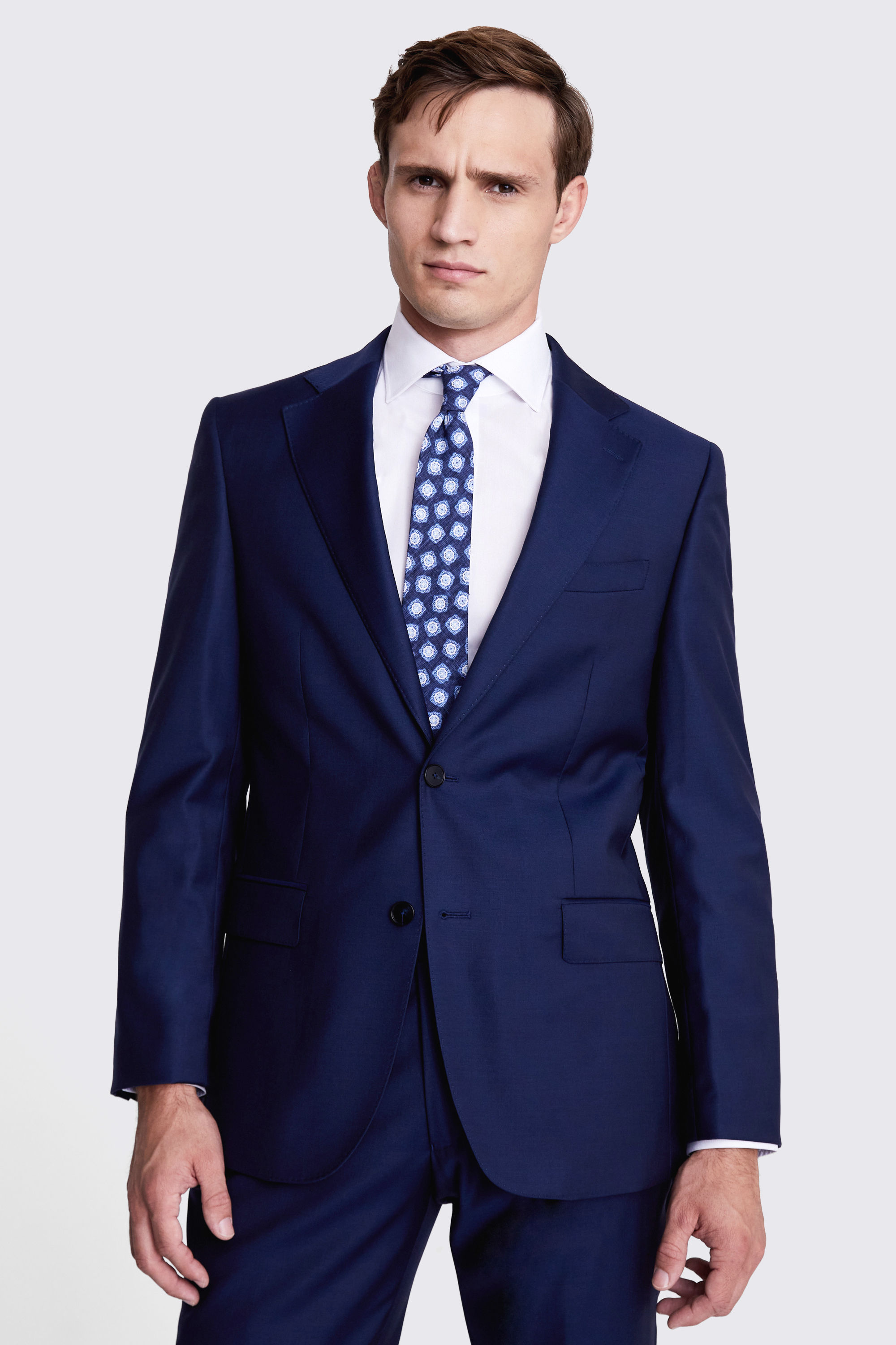 Italian Tailored Fit Navy Twill Jacket | Buy Online at Moss