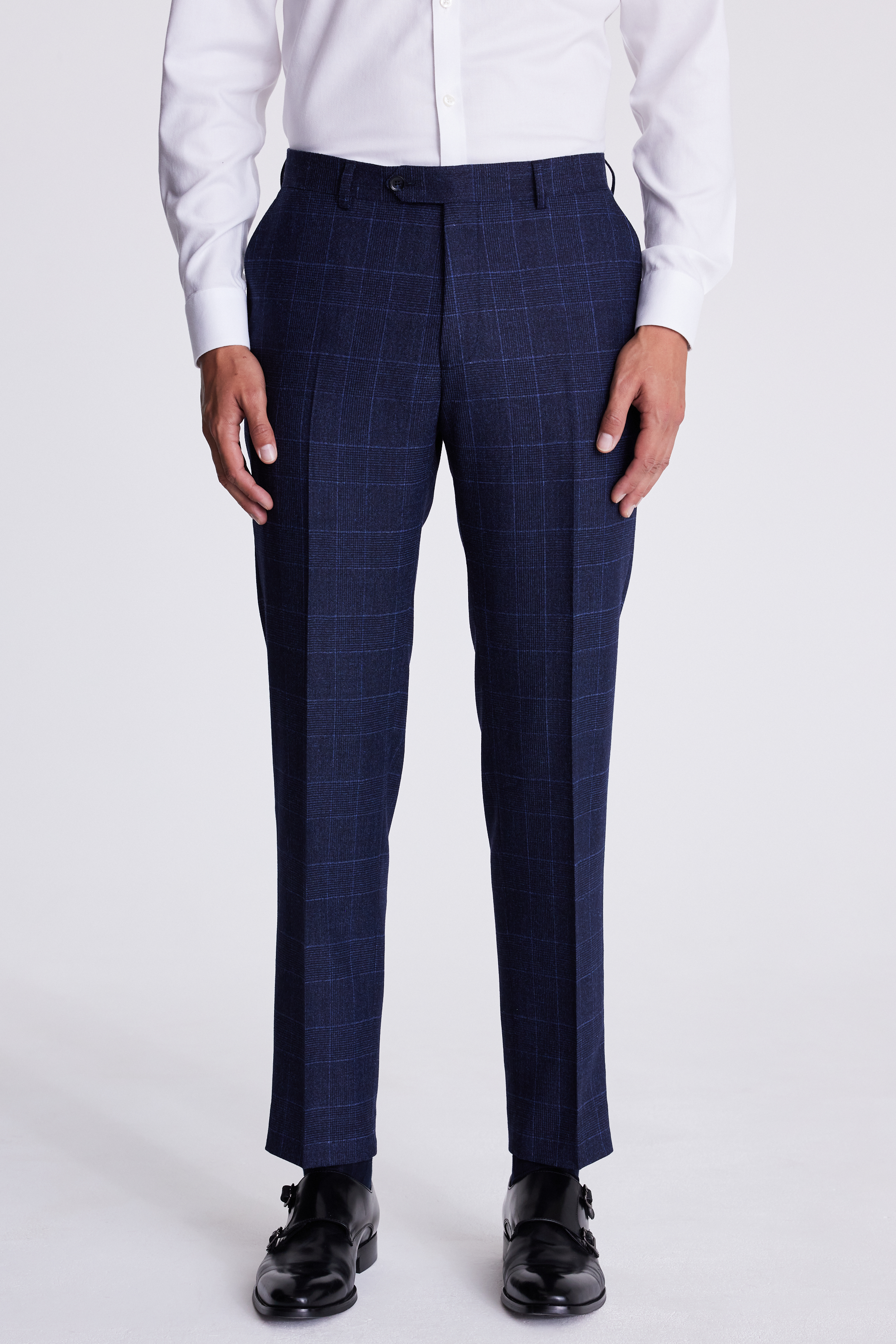 Italian Tailored Fit Blue Check Jacket