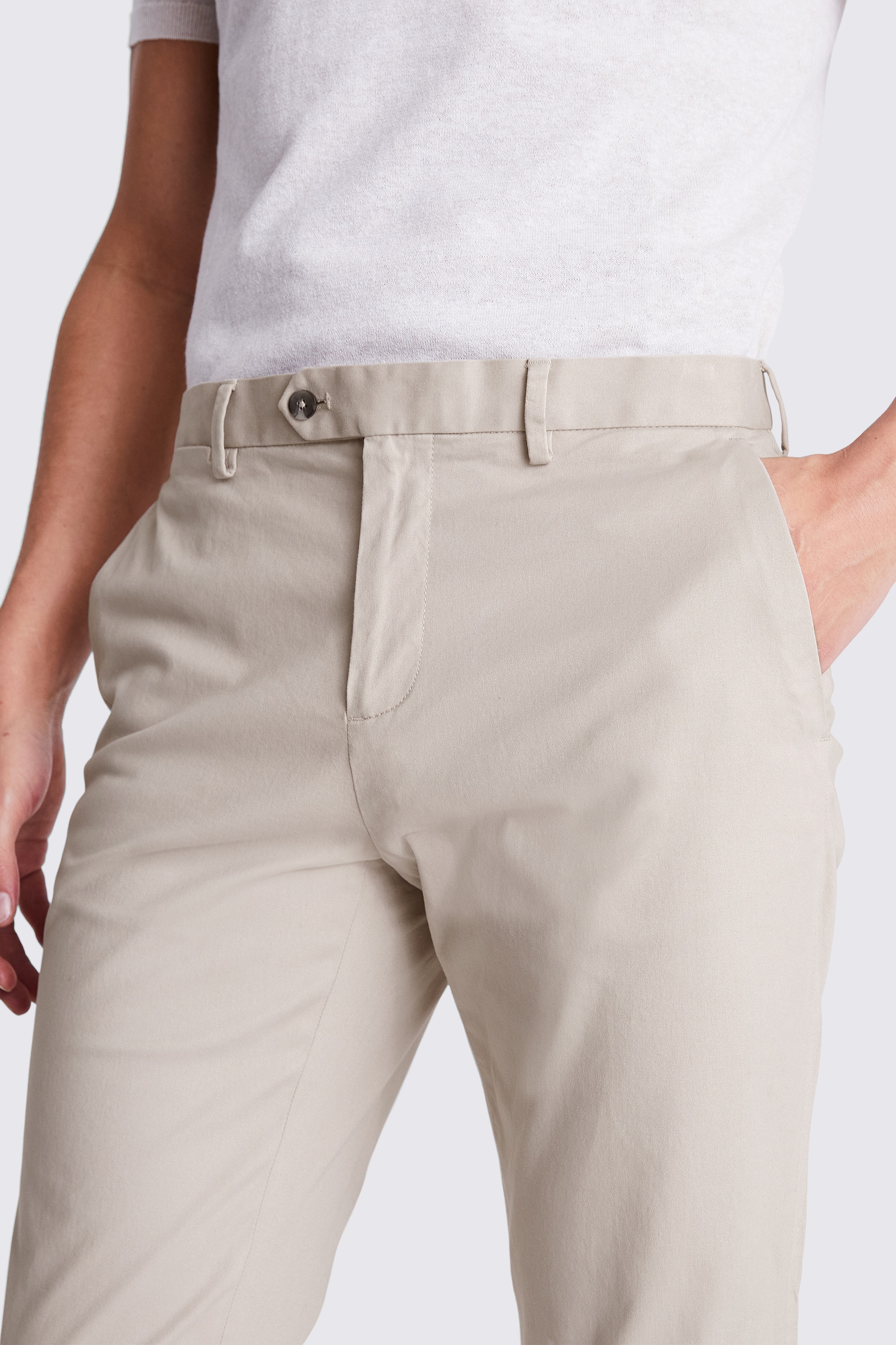 Slim Fit Stone Cotton-Stretch Chinos