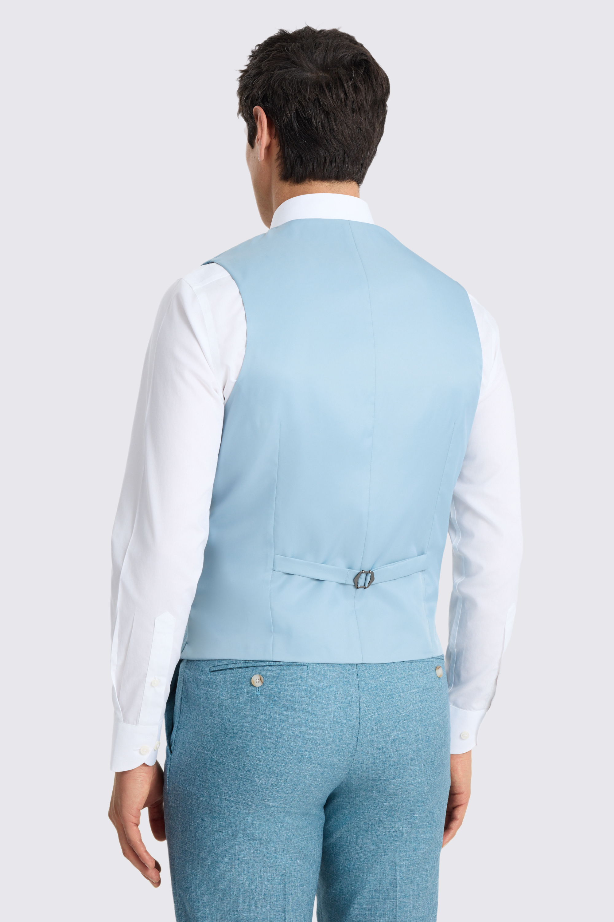 Tailored Fit Teal Slub Vest