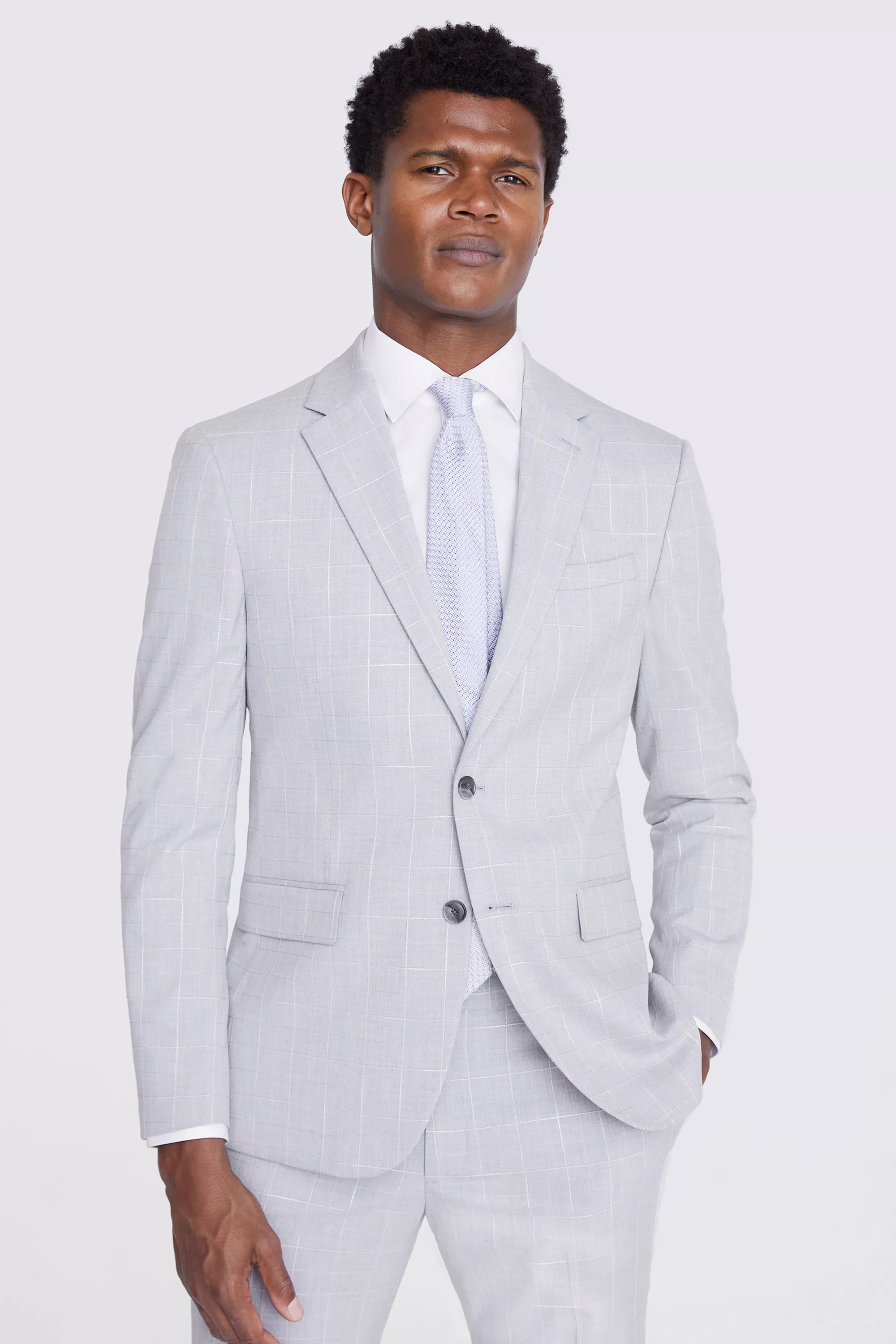 Slim Fit Grey Clementine Check Jacket | Buy Online at Moss