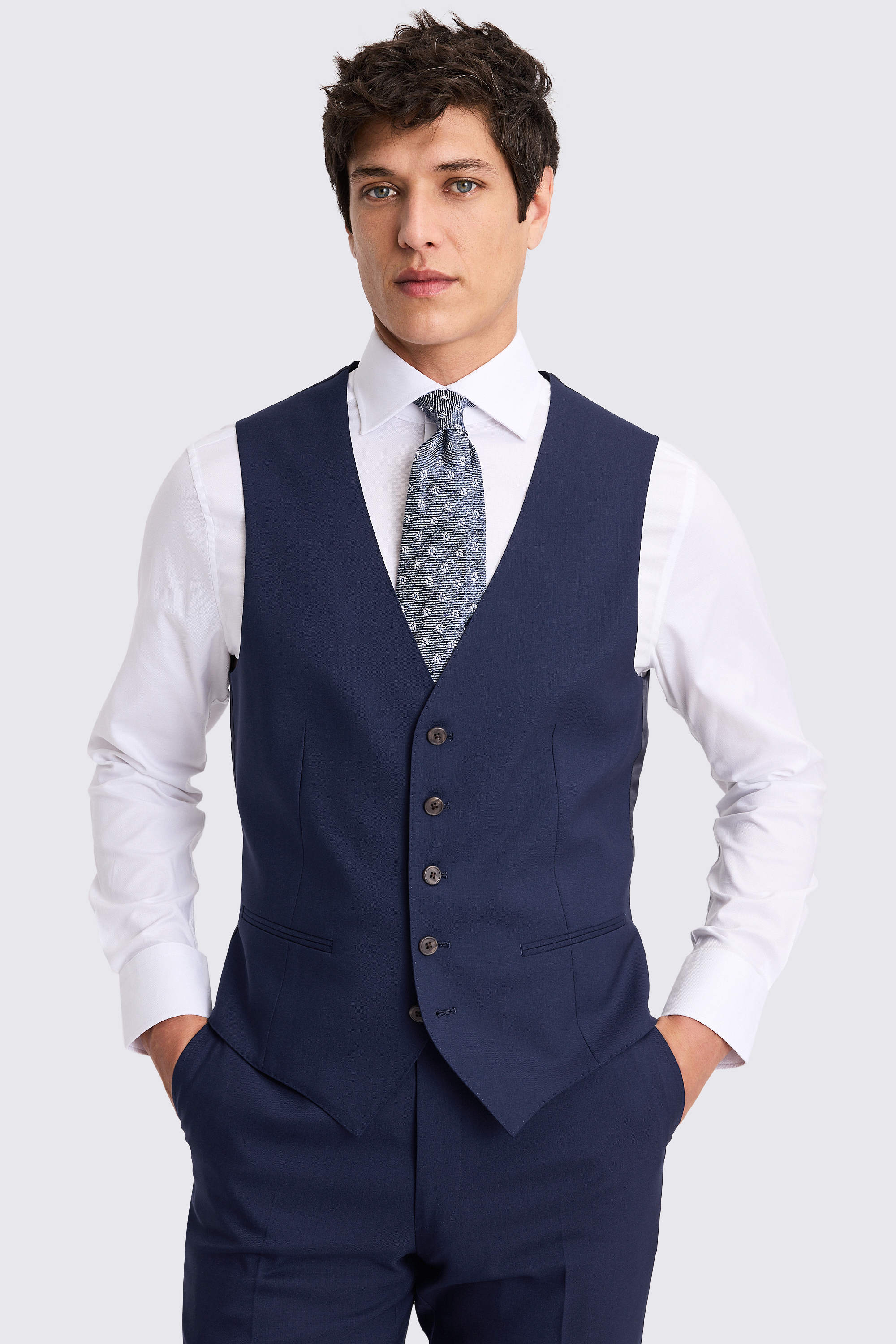 Tailored Fit Bright Blue Waistcoat