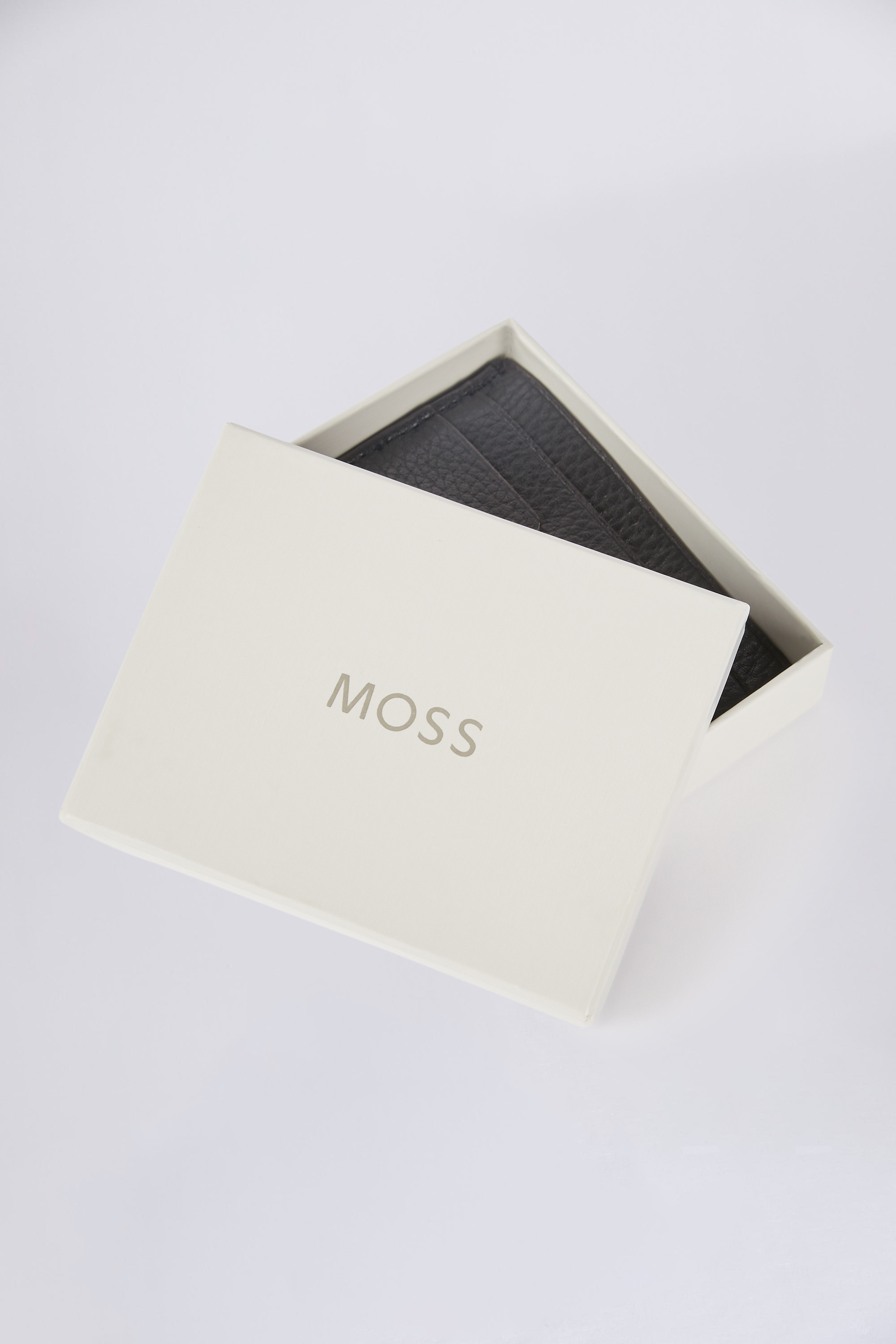Black Grained Leather Card Holder