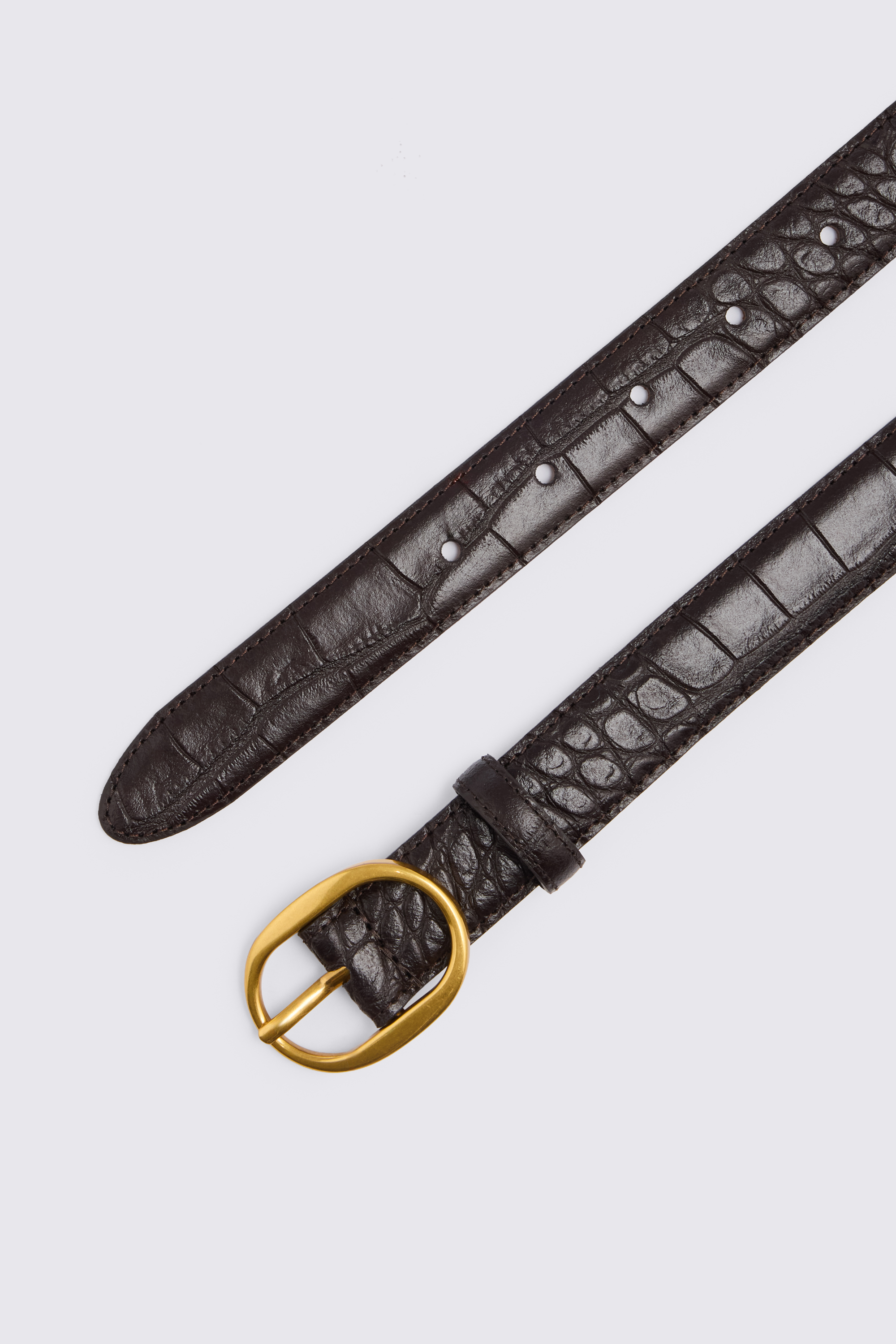 Italian Brown Croc Leather Belt