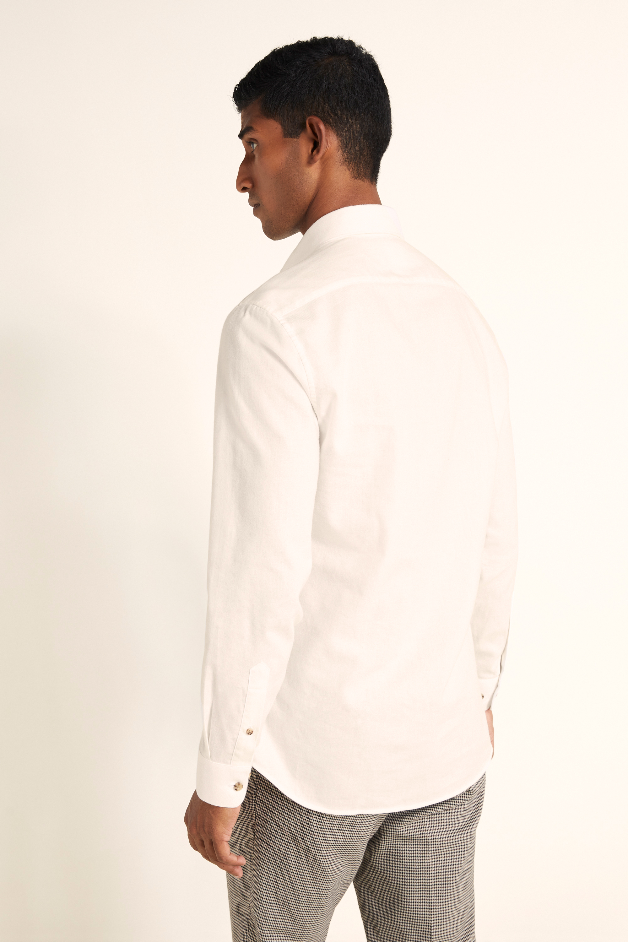 Slim Fit Ecru Brushed Shirt