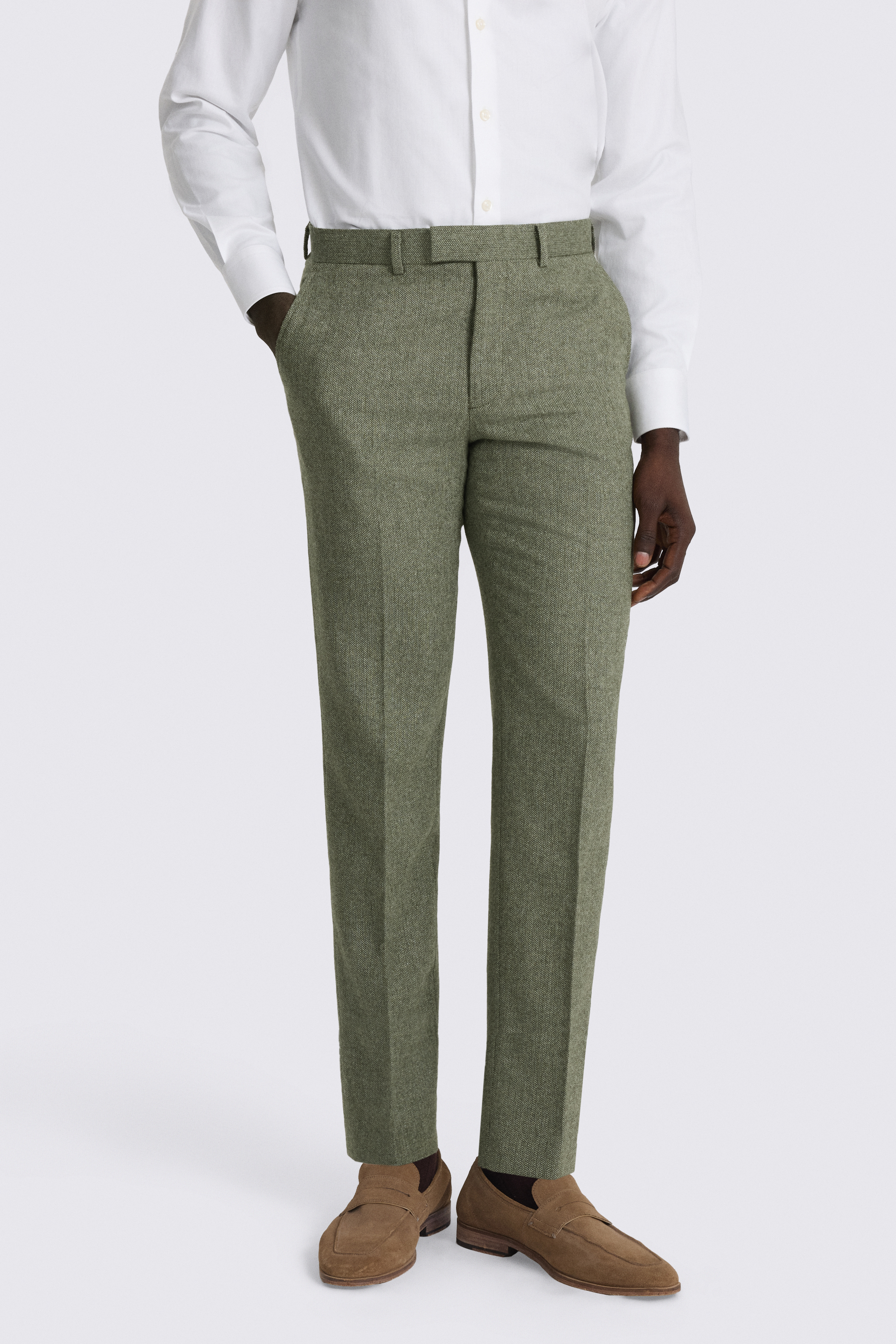 Tailored Fit Sage Herringbone Pants