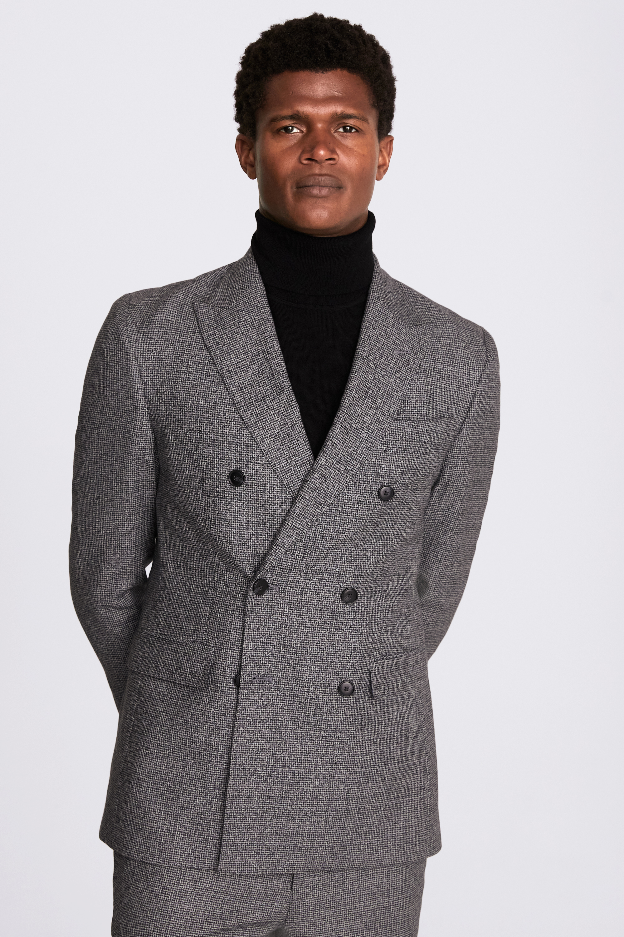 Italian Slim Fit Grey Puppytooth Suit