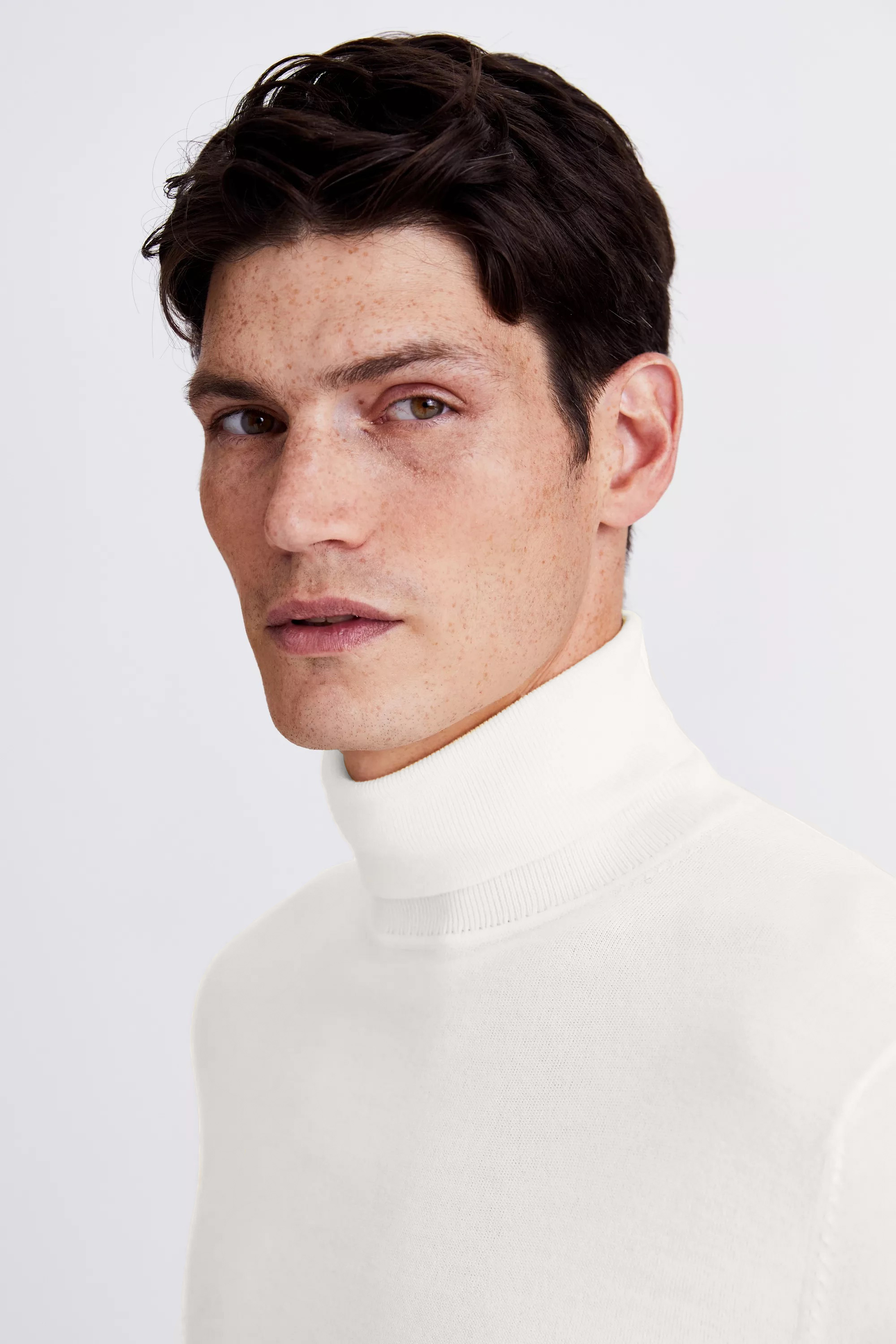 Winter White Merino Roll-Neck Jumper