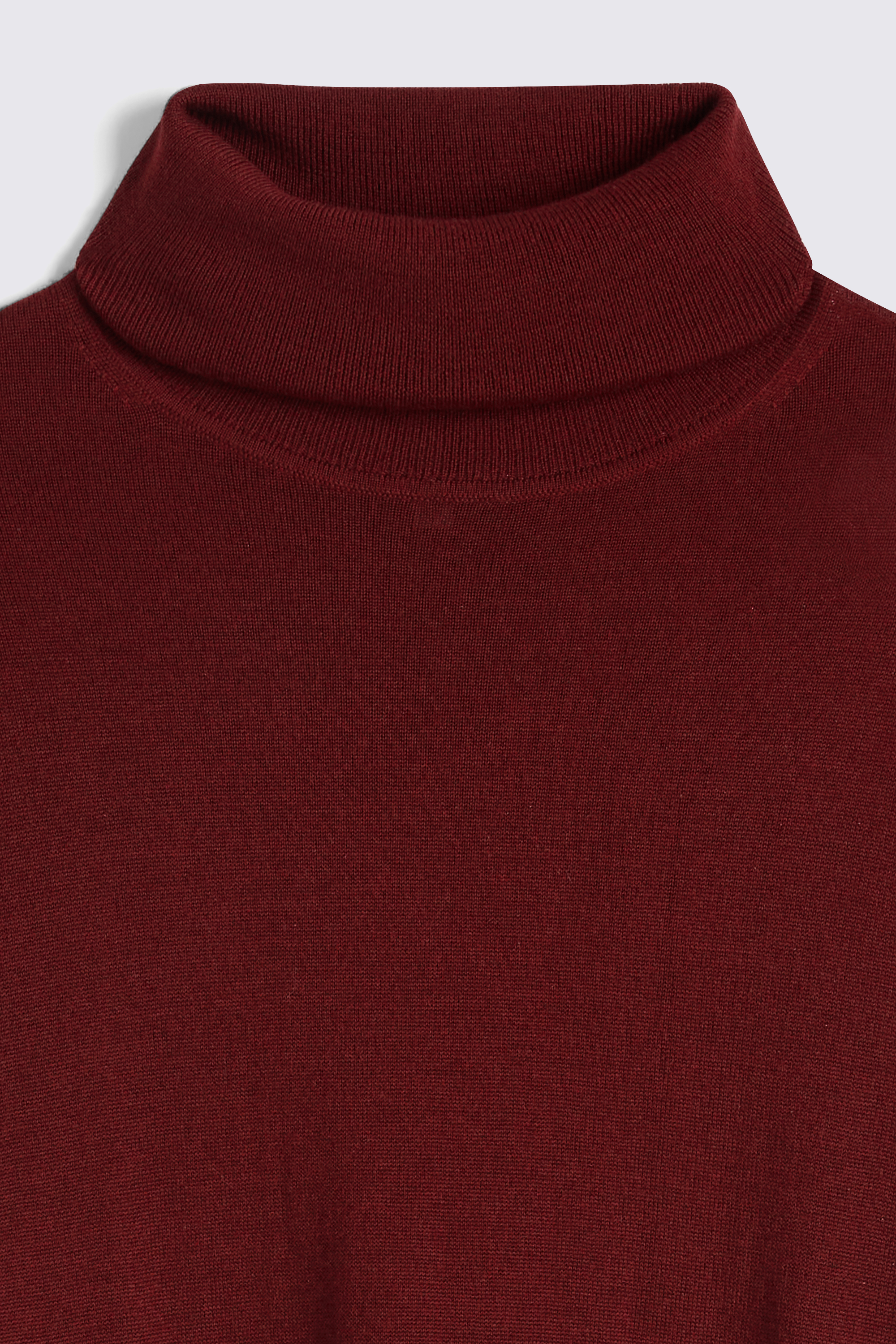 Syrah Red Merino Roll-Neck Jumper