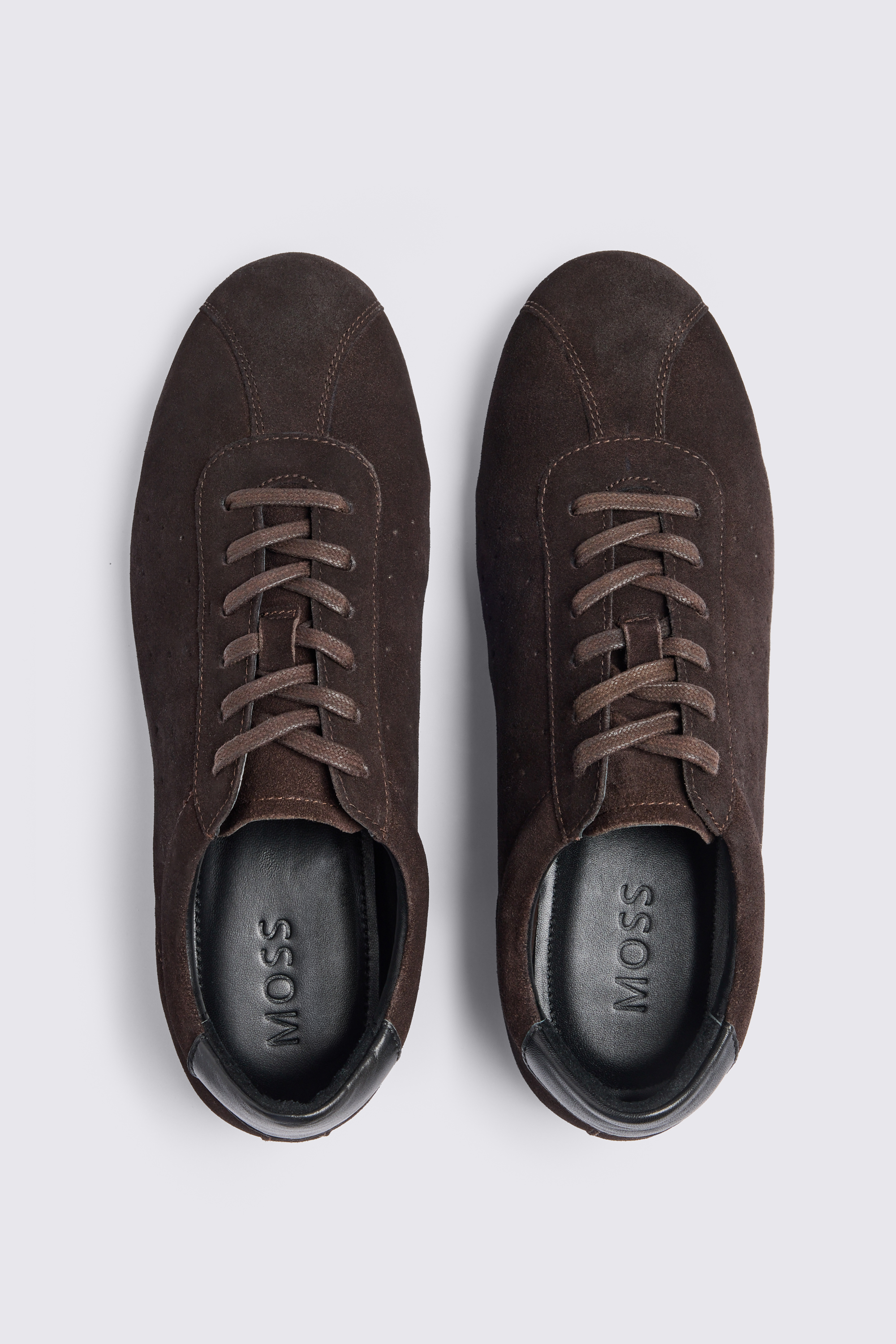 Dark Brown Suede Flat Sole Trainers