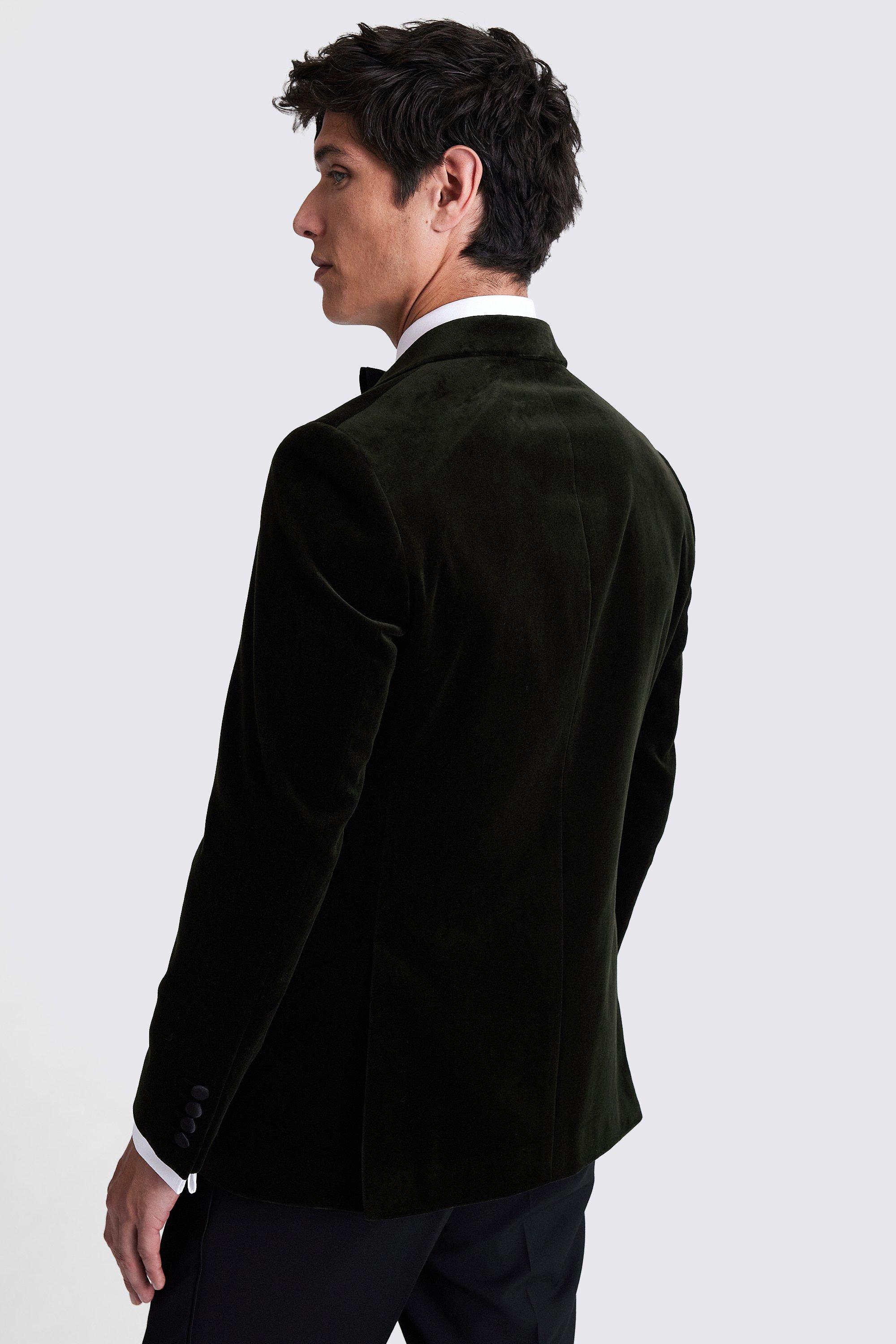 Tailored Fit Olive Velvet Jacket