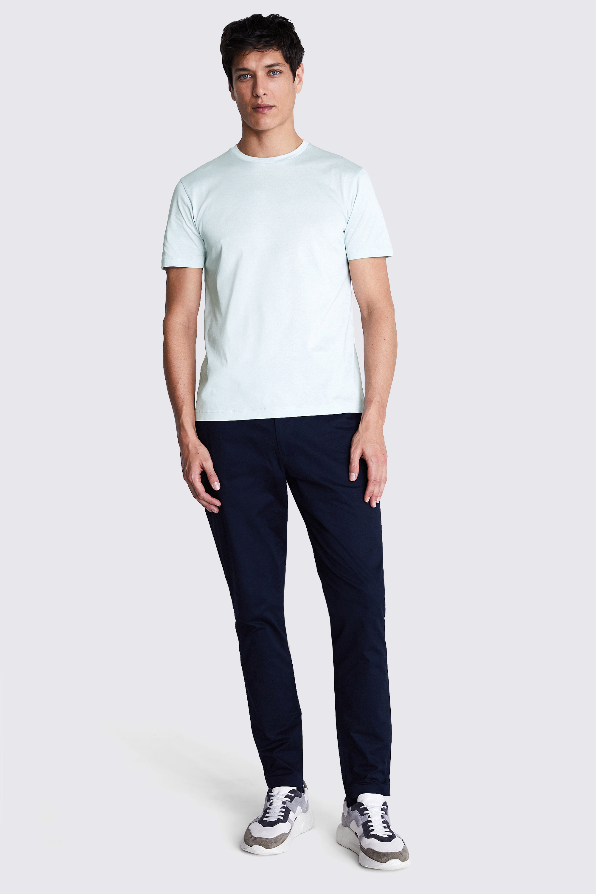 Light Blue Mercerised Crew-Neck T-Shirt