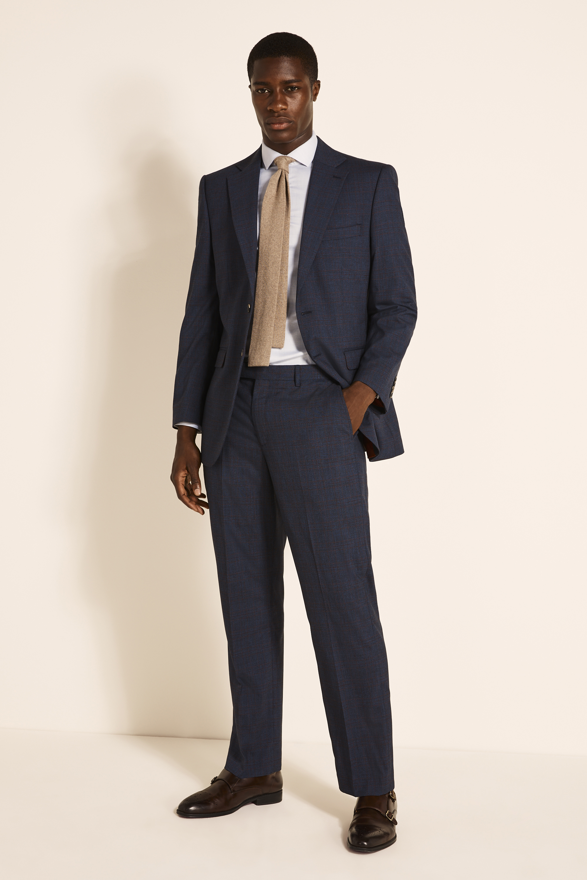 navy regular fit suit