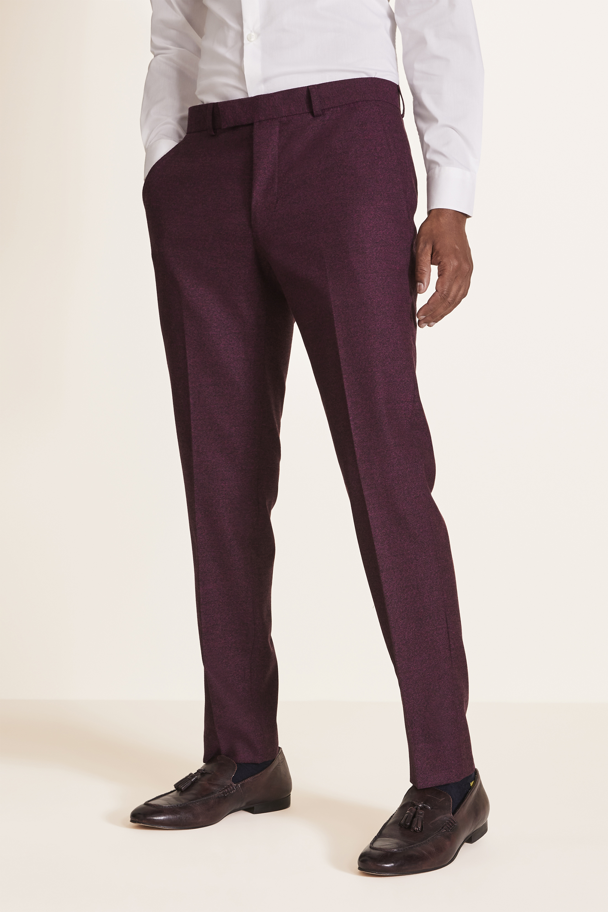 Slim Fit Fuchsia Berry Trousers Buy Online at Moss