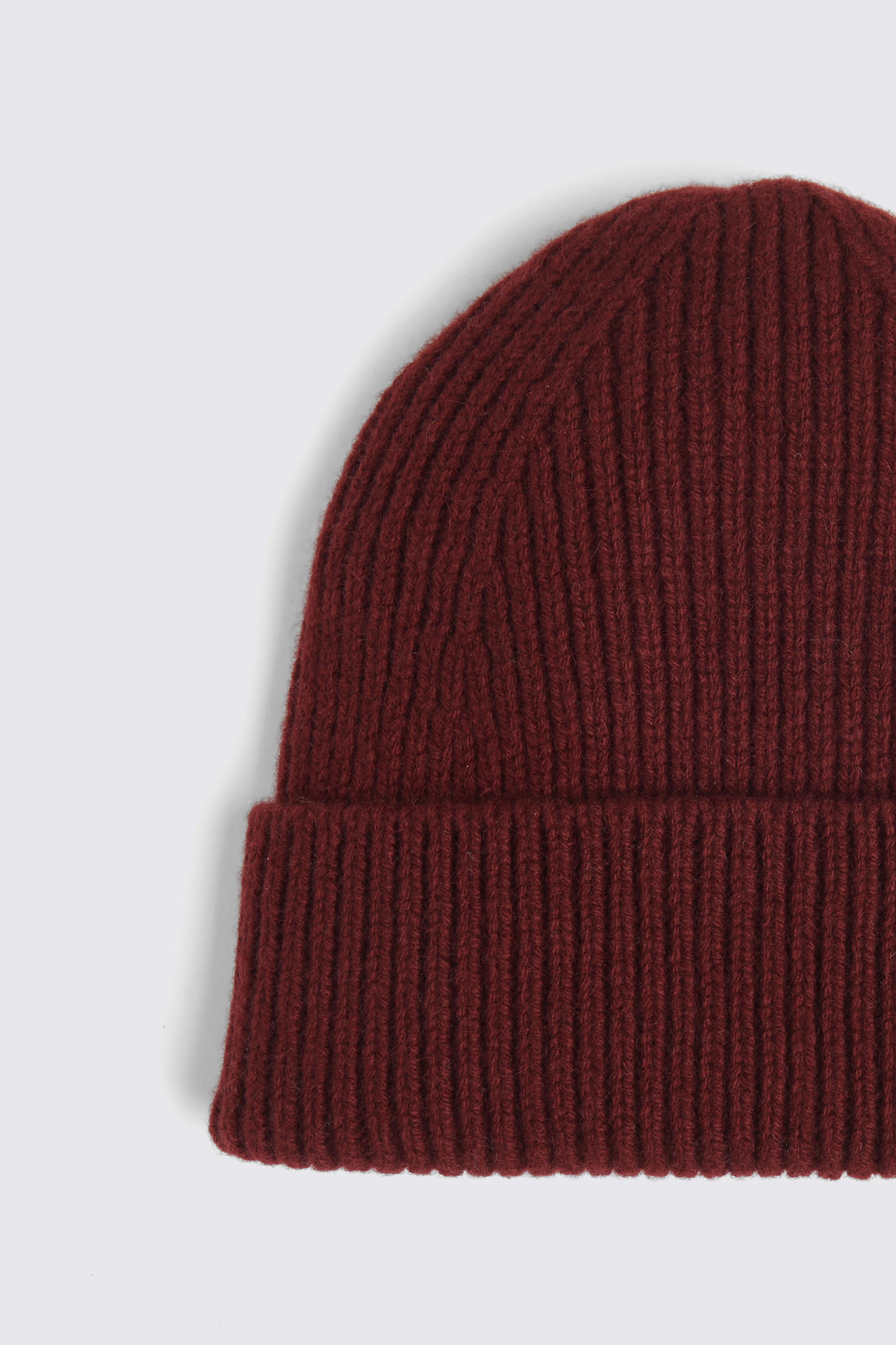 Wine Cashmere Blend Ribbed Beanie | Buy Online at Moss