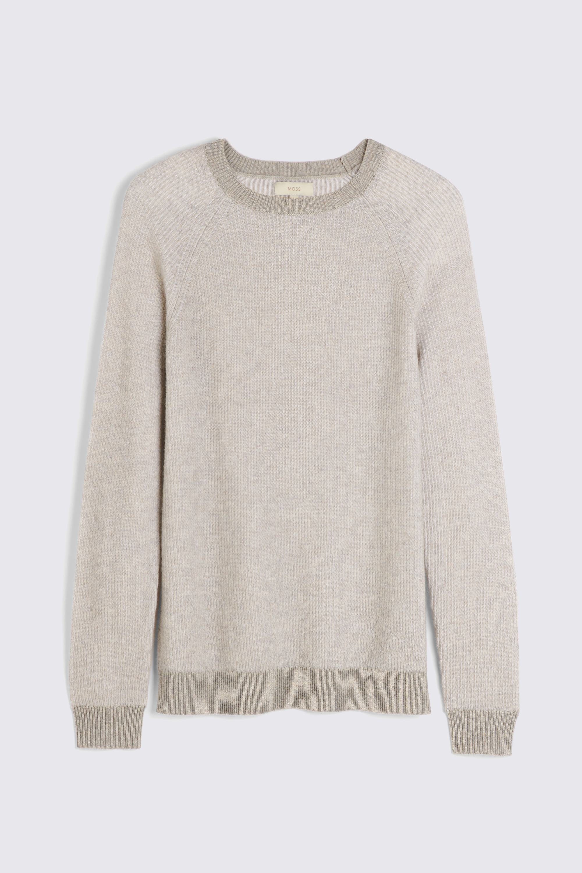Oatmeal Cashmere Crew Neck Jumper
