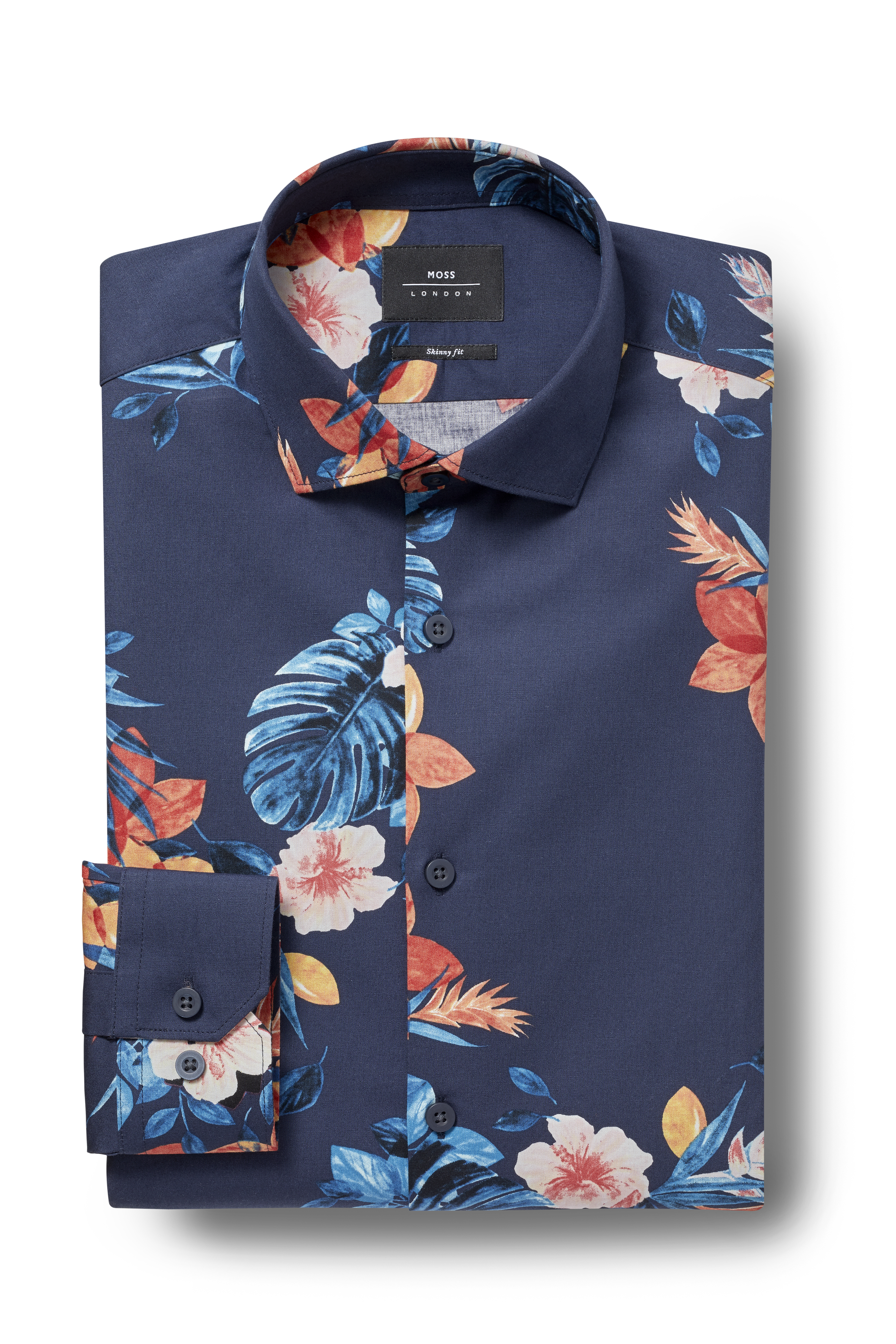 slim fit tropical shirt